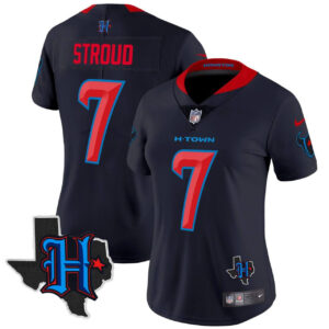 CJ Stroud Women's Houston Texans 2024 Vapor Navy Limited Jersey - All Stitched