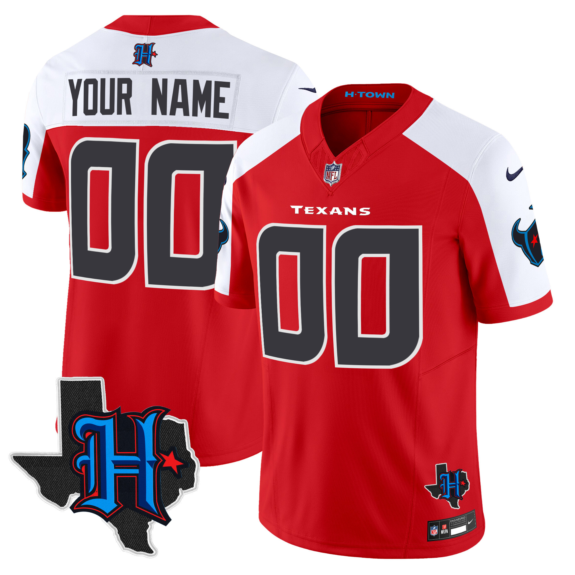 Houston Texans 2024 Texas Patch Vapor Limited Custom Jersey - All Stitched - Image 6