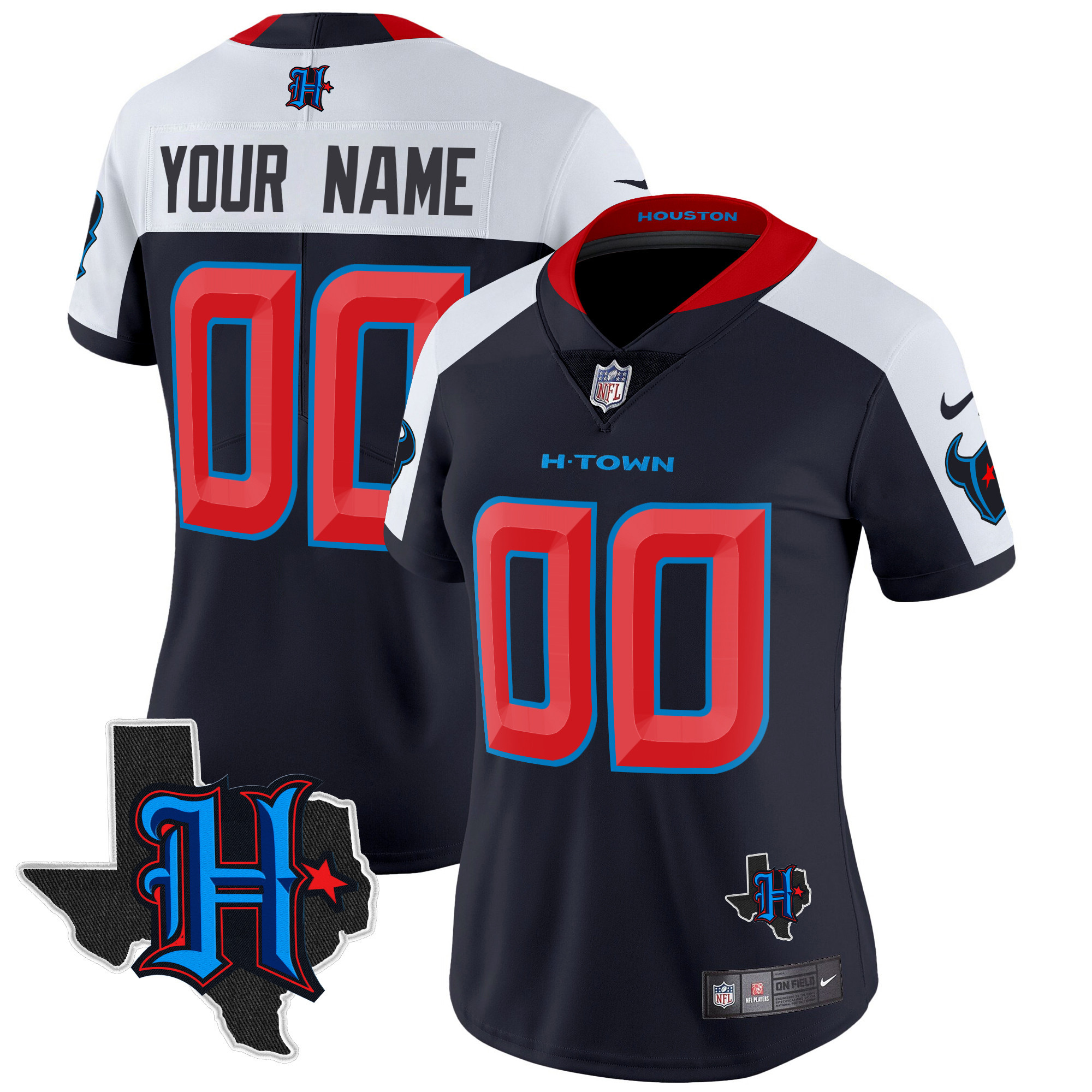 Houston Texans 2024 Texas Patch Vapor Limited Custom Jersey - All Stitched - Image 11