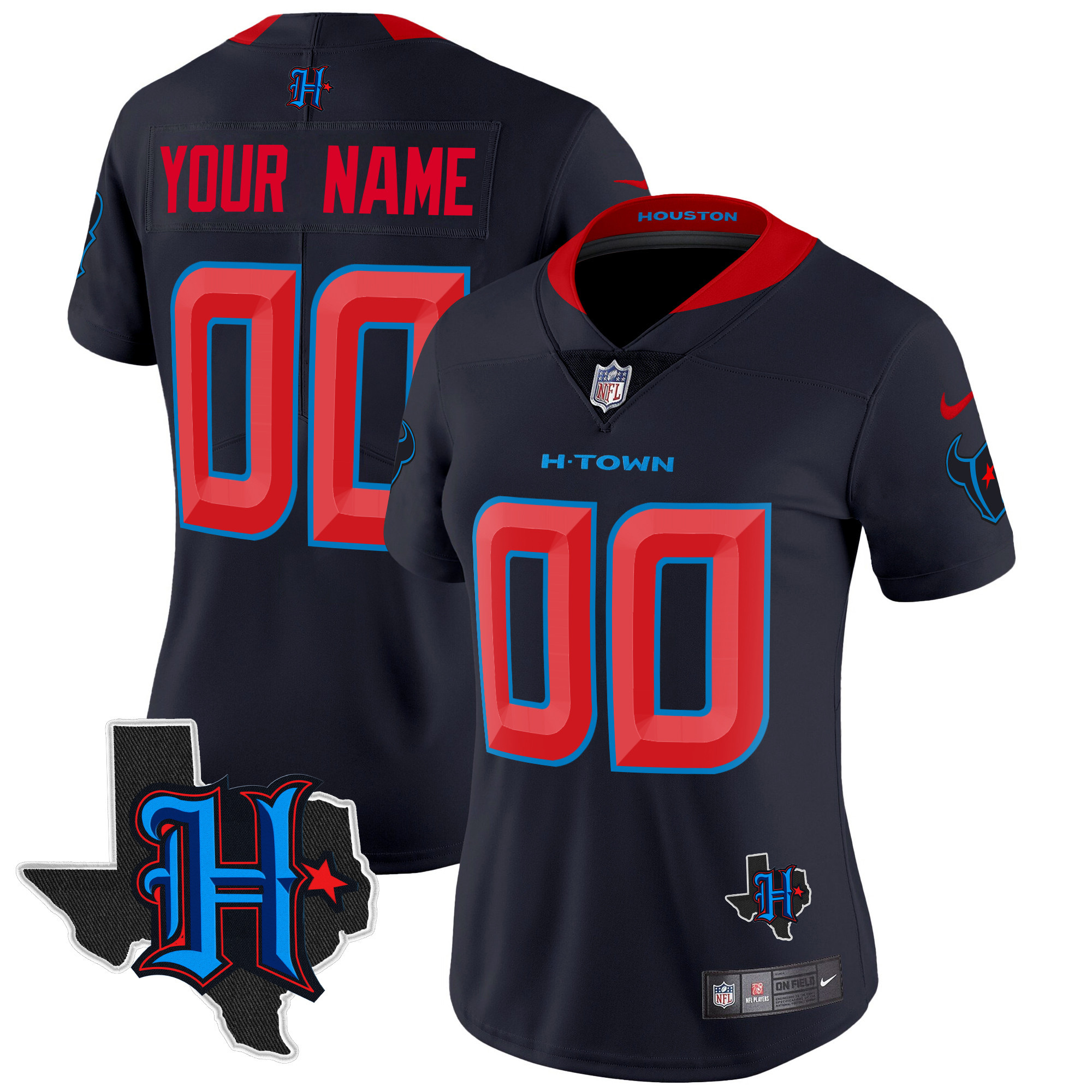 Houston Texans 2024 Texas Patch Vapor Limited Custom Jersey - All Stitched - Image 7
