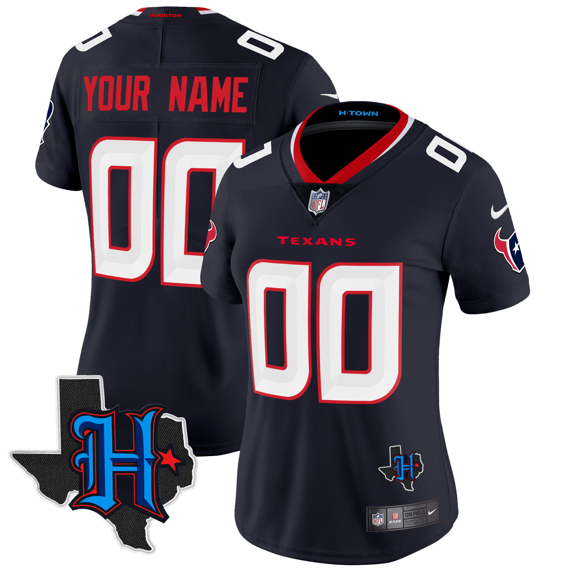 Houston Texans 2024 Texas Patch Vapor Limited Custom Jersey - All Stitched - Image 8