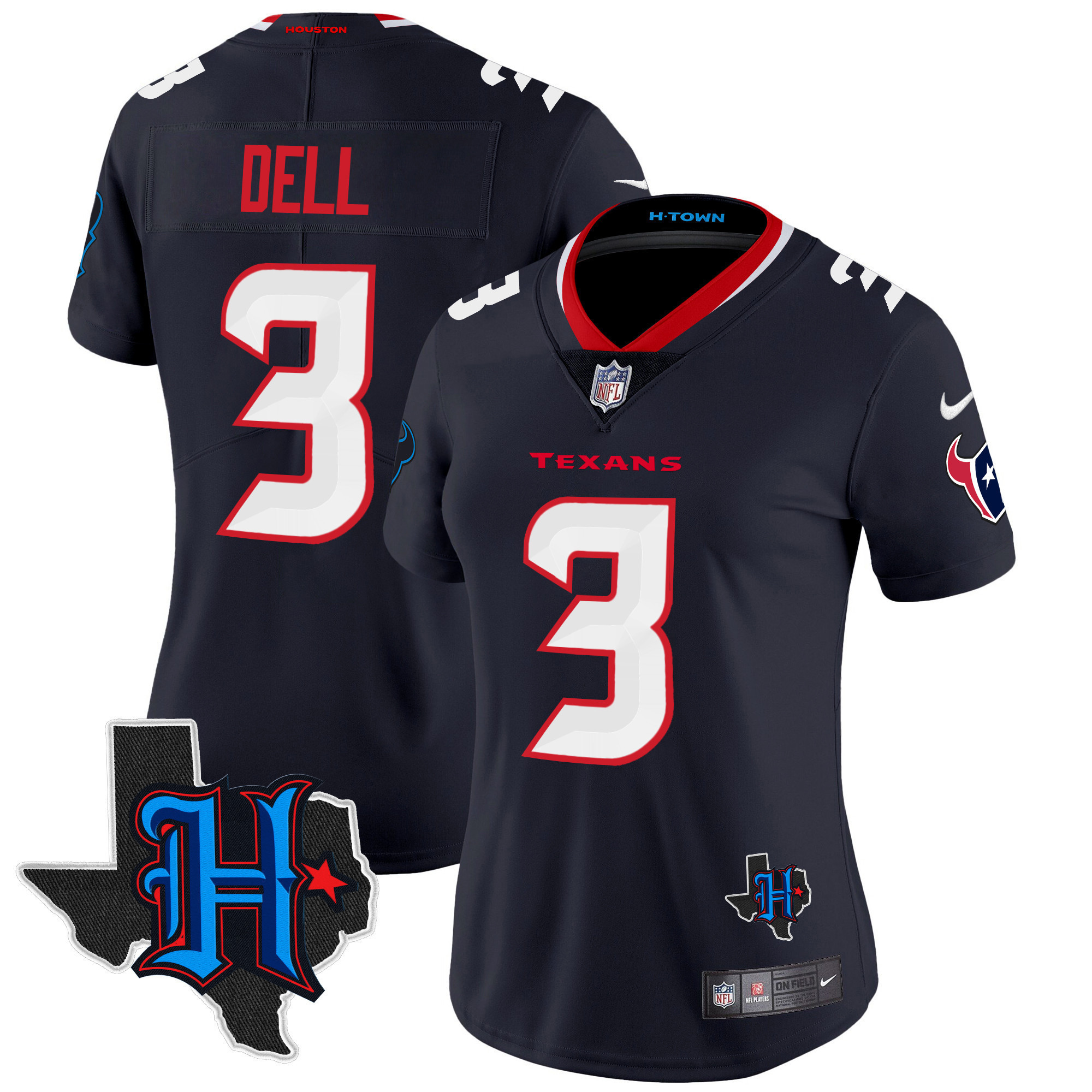 Women's Houston Texans 2024 Texas Patch Vapor Limited Jersey - All Stitched - Image 12