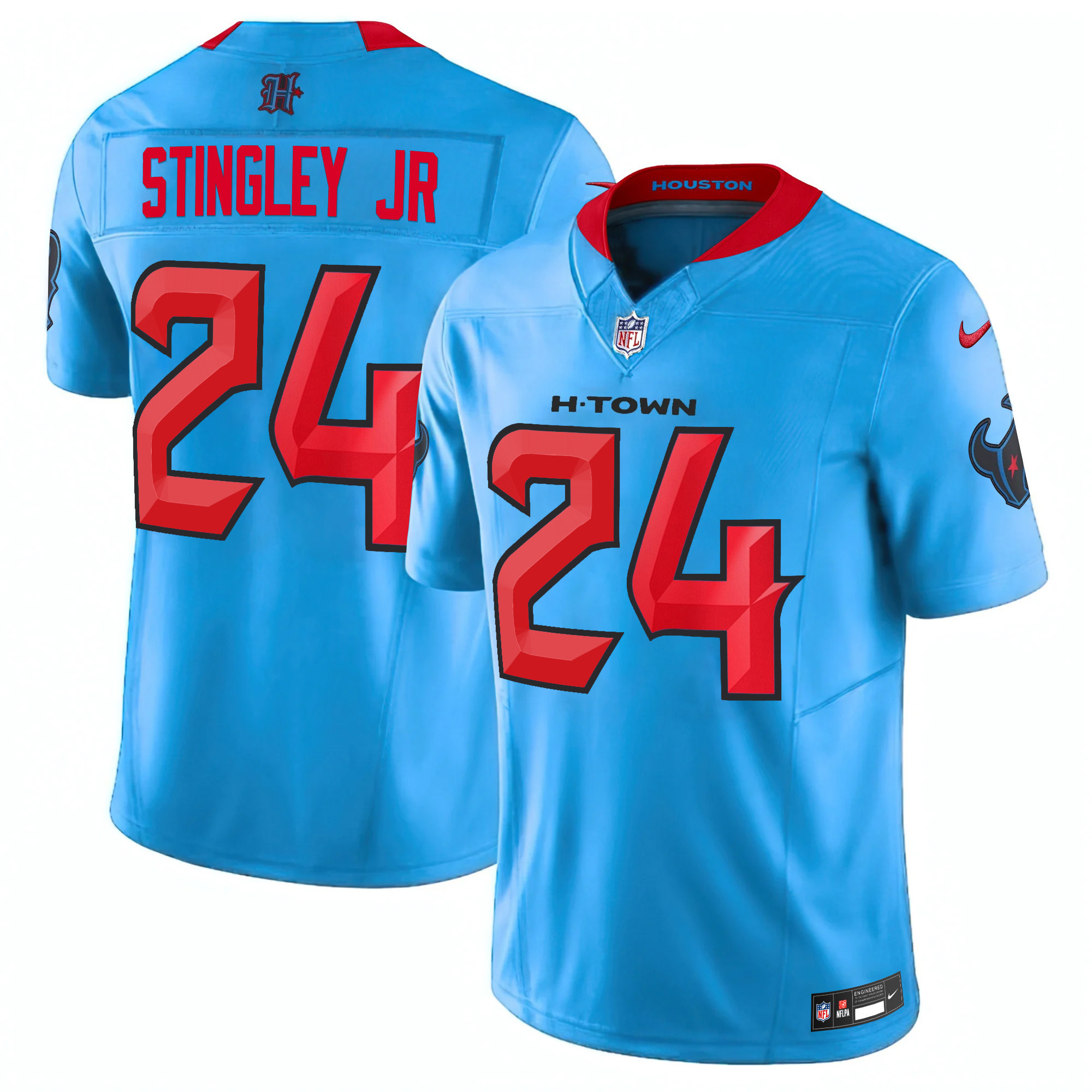 Men's Houston Texans 2024 Vapor Limited Blue Jersey - All Stitched - Image 5