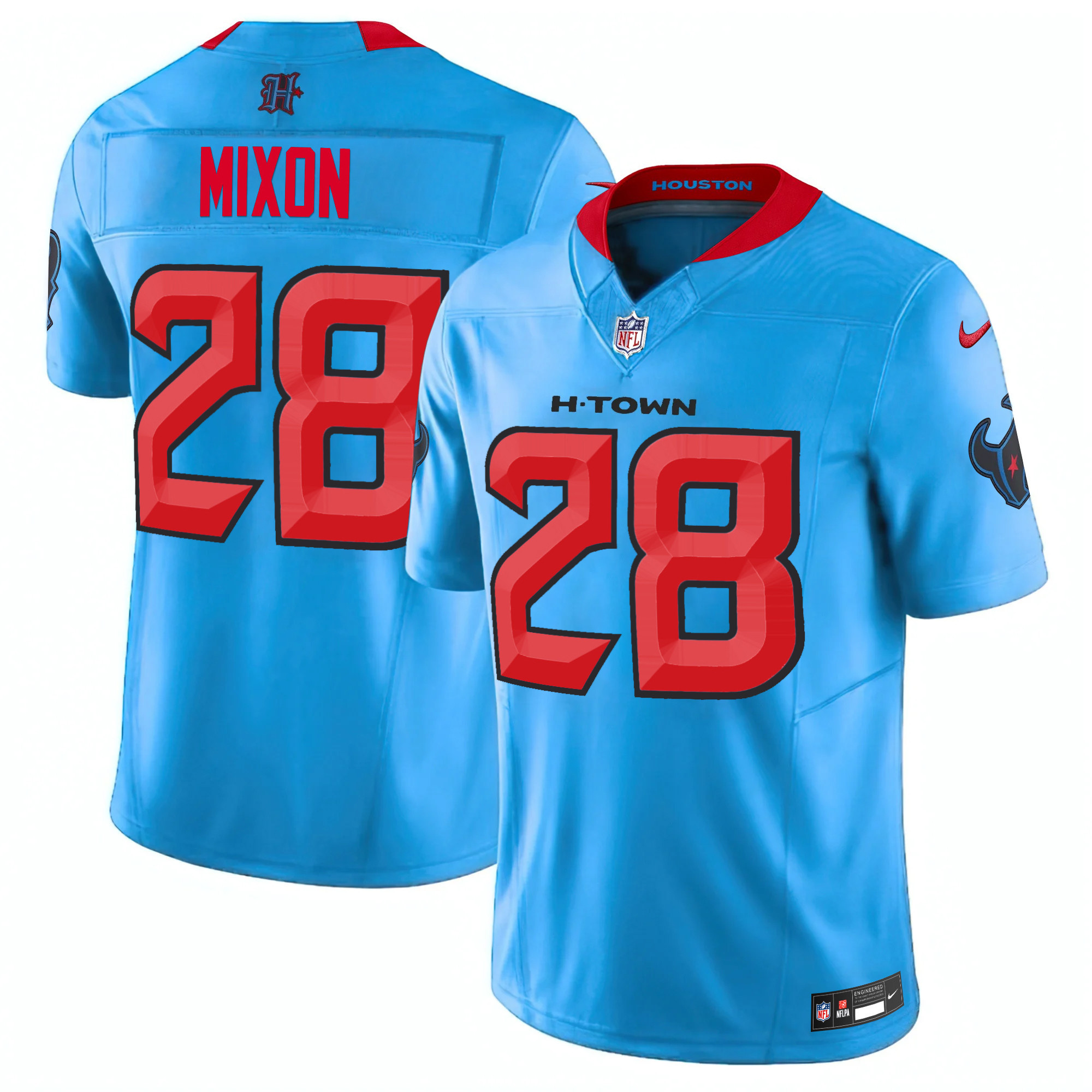 Men's Houston Texans 2024 Vapor Limited Blue Jersey - All Stitched - Image 3