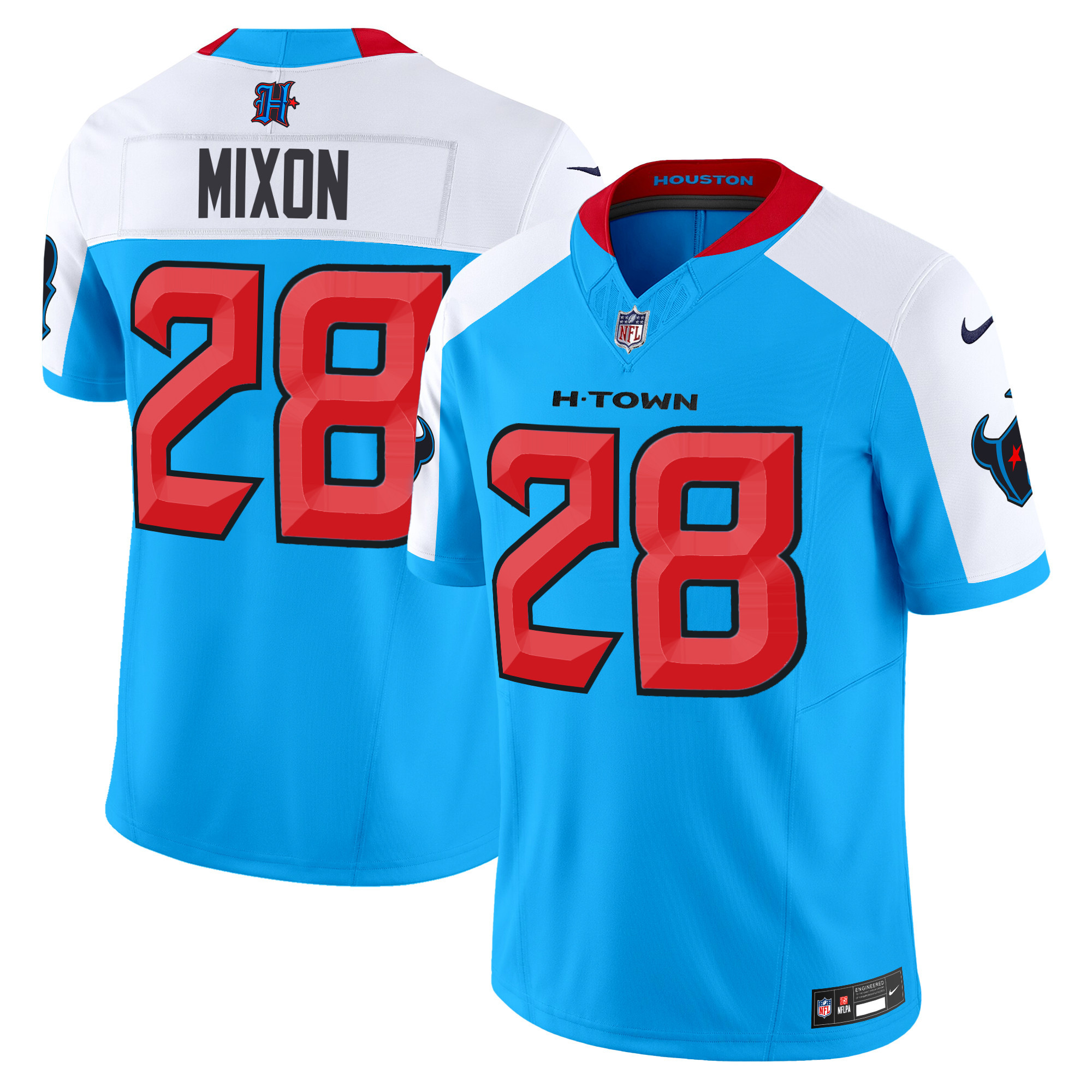 Men's Houston Texans 2024 Vapor Limited Blue Jersey - All Stitched - Image 27