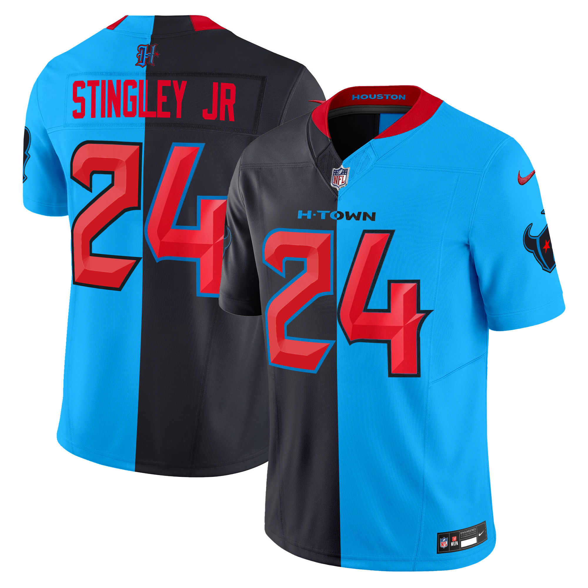 Men's Houston Texans 2024 Vapor Limited Blue Jersey - All Stitched - Image 37