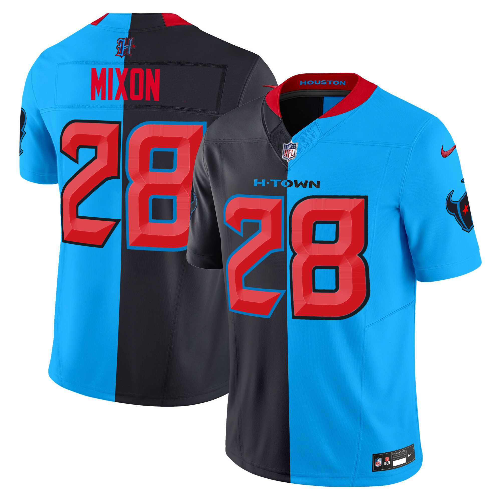 Men's Houston Texans 2024 Vapor Limited Blue Jersey - All Stitched - Image 35