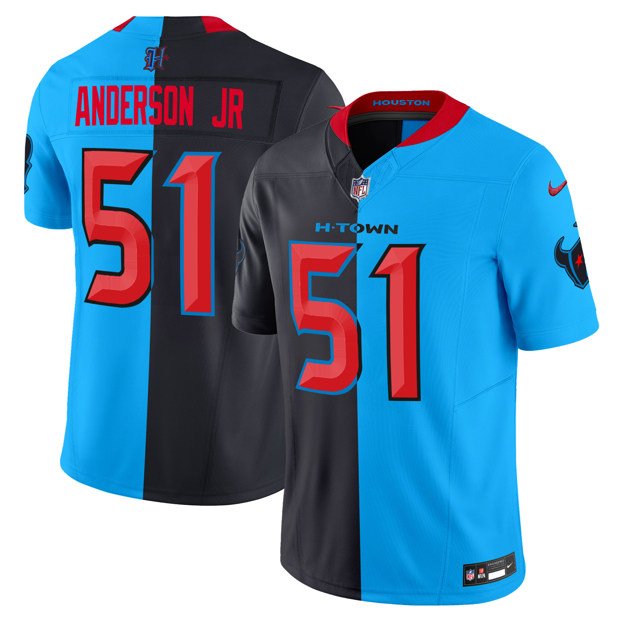 Men's Houston Texans 2024 Vapor Limited Blue Jersey - All Stitched - Image 39
