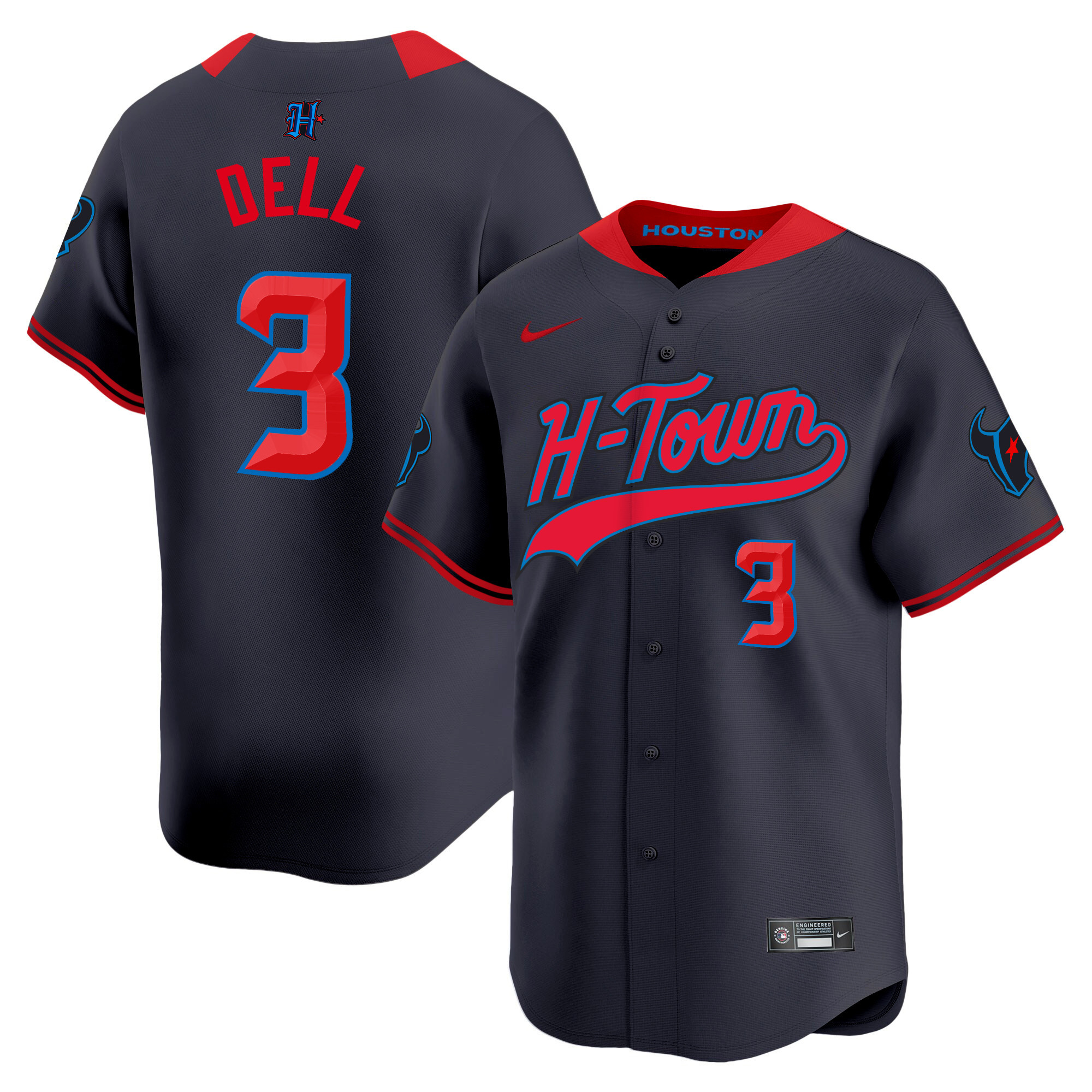 Men's Houston Texans 2024 Baseball Jersey V2 - All Stitched - Image 12