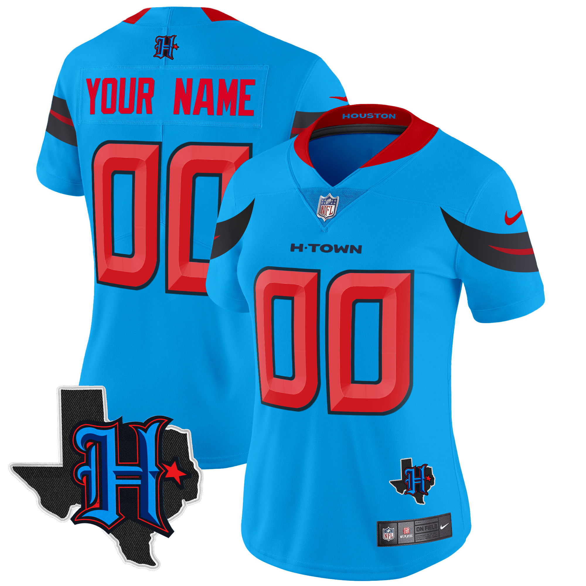 Houston Texans 2024 Texas Patch Vapor Limited Custom Jersey V3 - All Stitched - Image 4