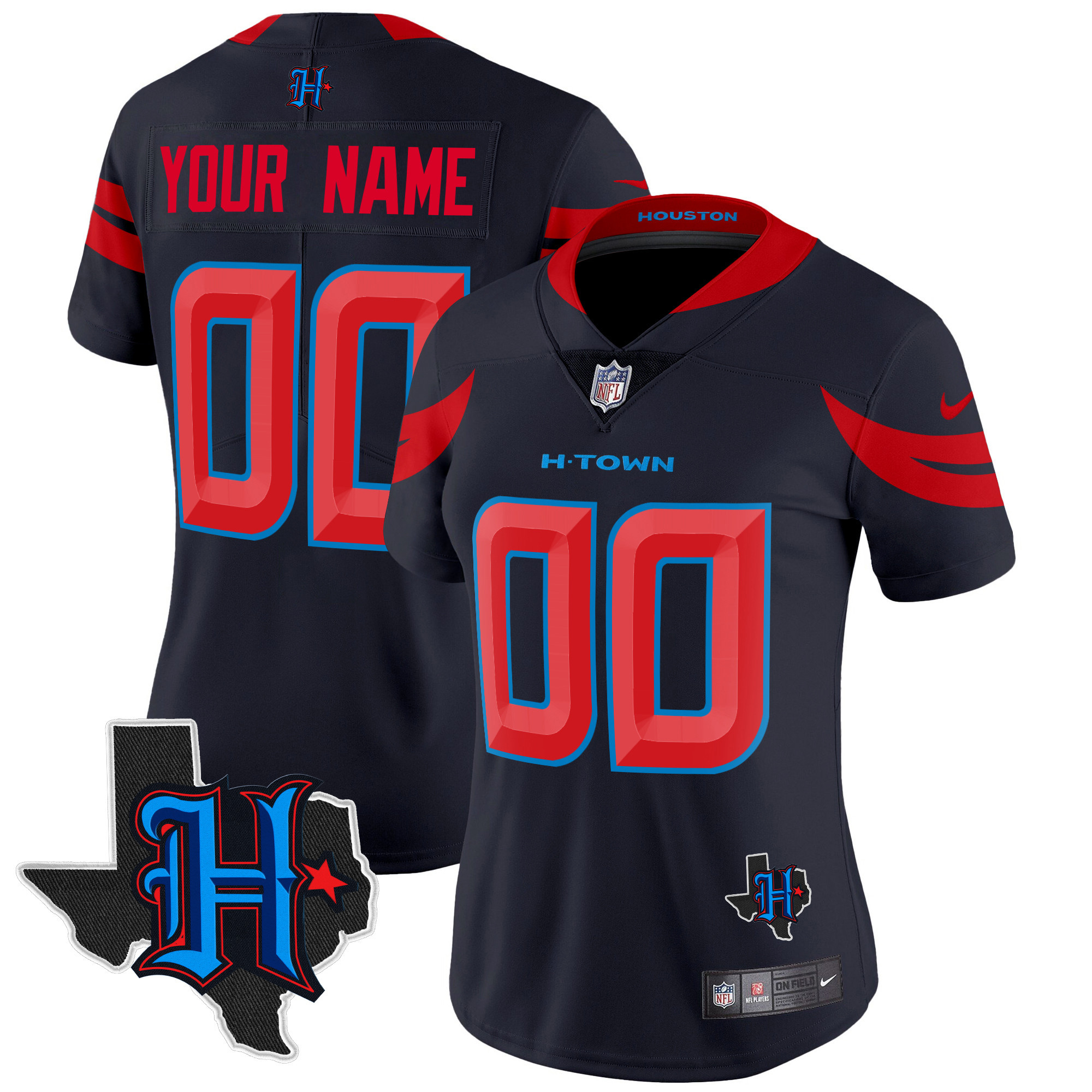 Houston Texans 2024 Texas Patch Vapor Limited Custom Jersey V3 - All Stitched - Image 5