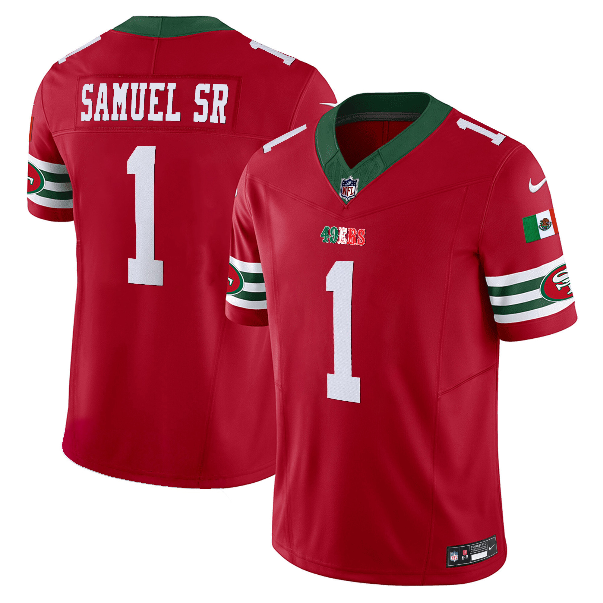 Men's 49ers Mexico 2024 Vapor Limited Jersey V2 - All Stitched - Image 13