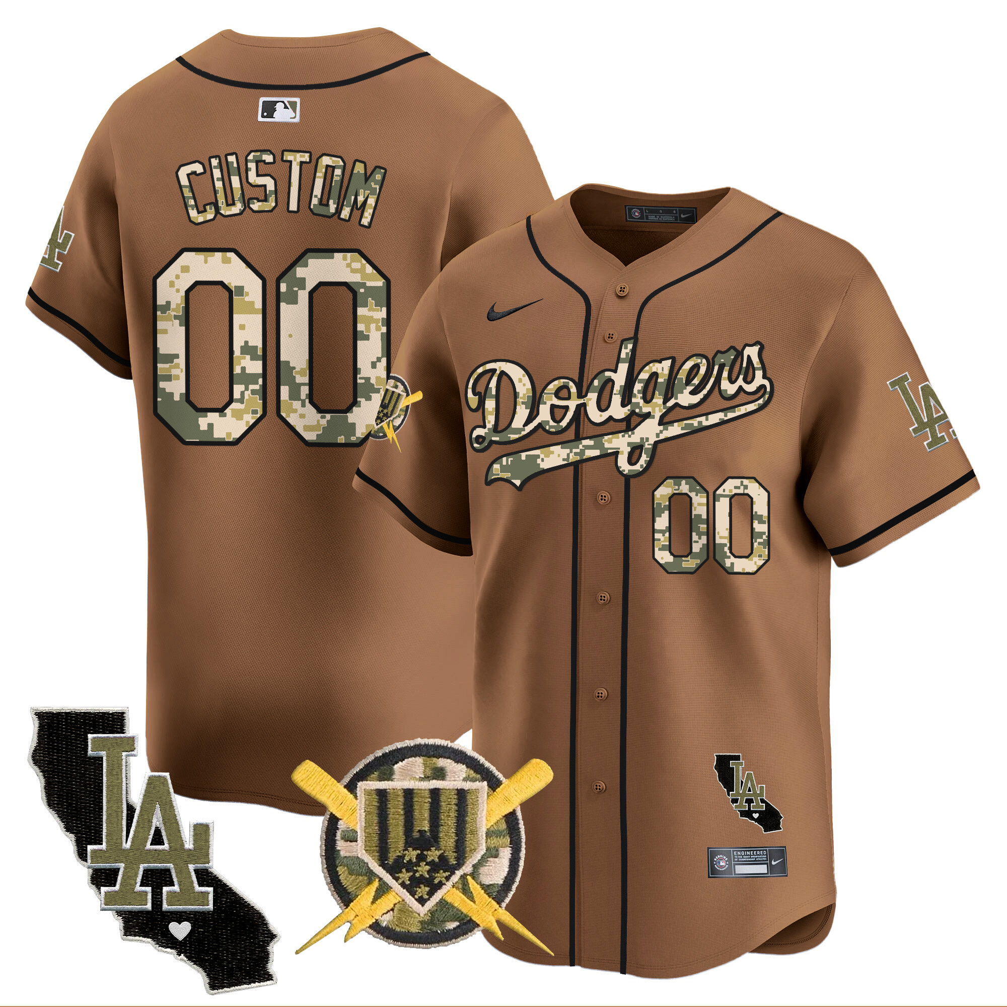 Dodgers Armed Forces Day Vapor Premier Limited Custom Jersey - All Stitched - Image 4