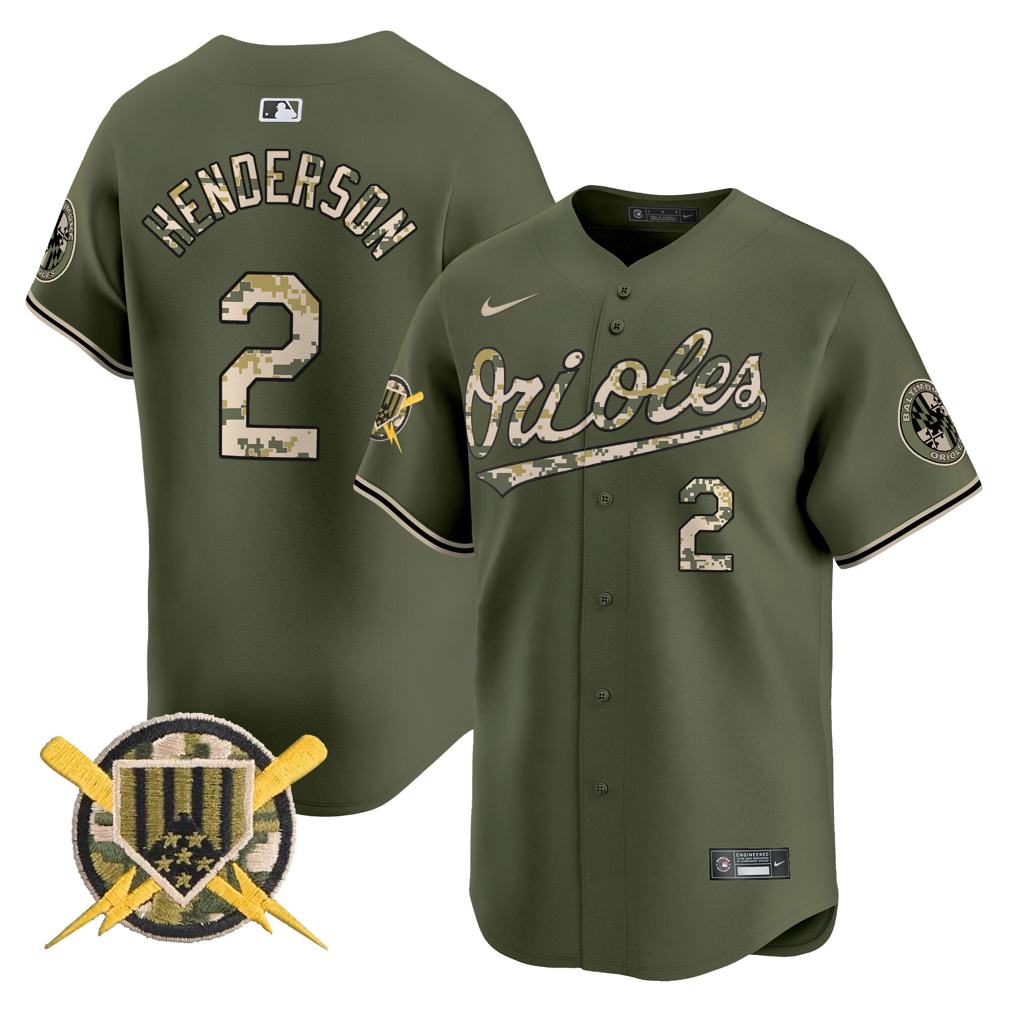 Men's Baltimore Orioles Armed Forces Day Vapor Premier Limited Jersey - All Stitched - Image 7