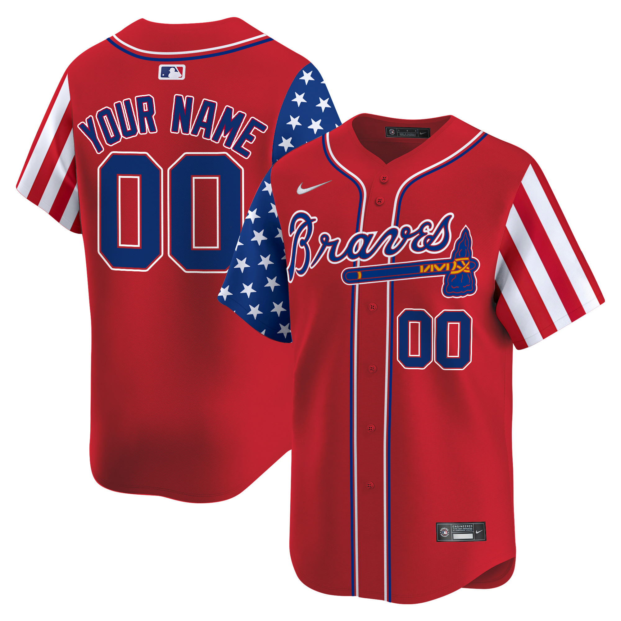 Atlanta Braves 2025 Independence Day Vapor Premier Limited Custom Jersey - All Stitched - Image 2