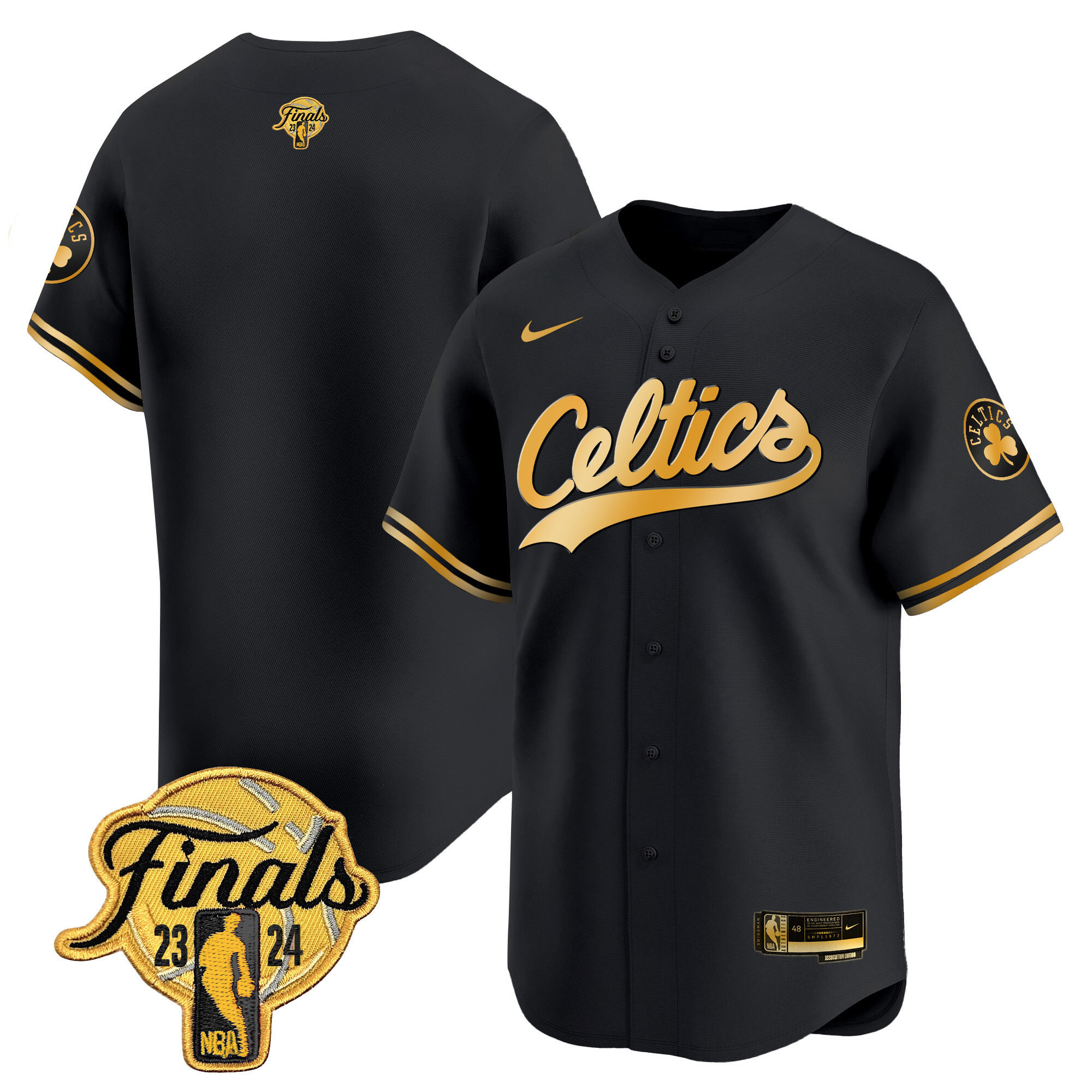 Men's Boston Celtics 2024 Finals Patch Baseball Jersey - All Stitched - Image 14
