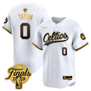 Men's Boston Celtics 2024 Finals Patch Baseball Jersey - All Stitched
