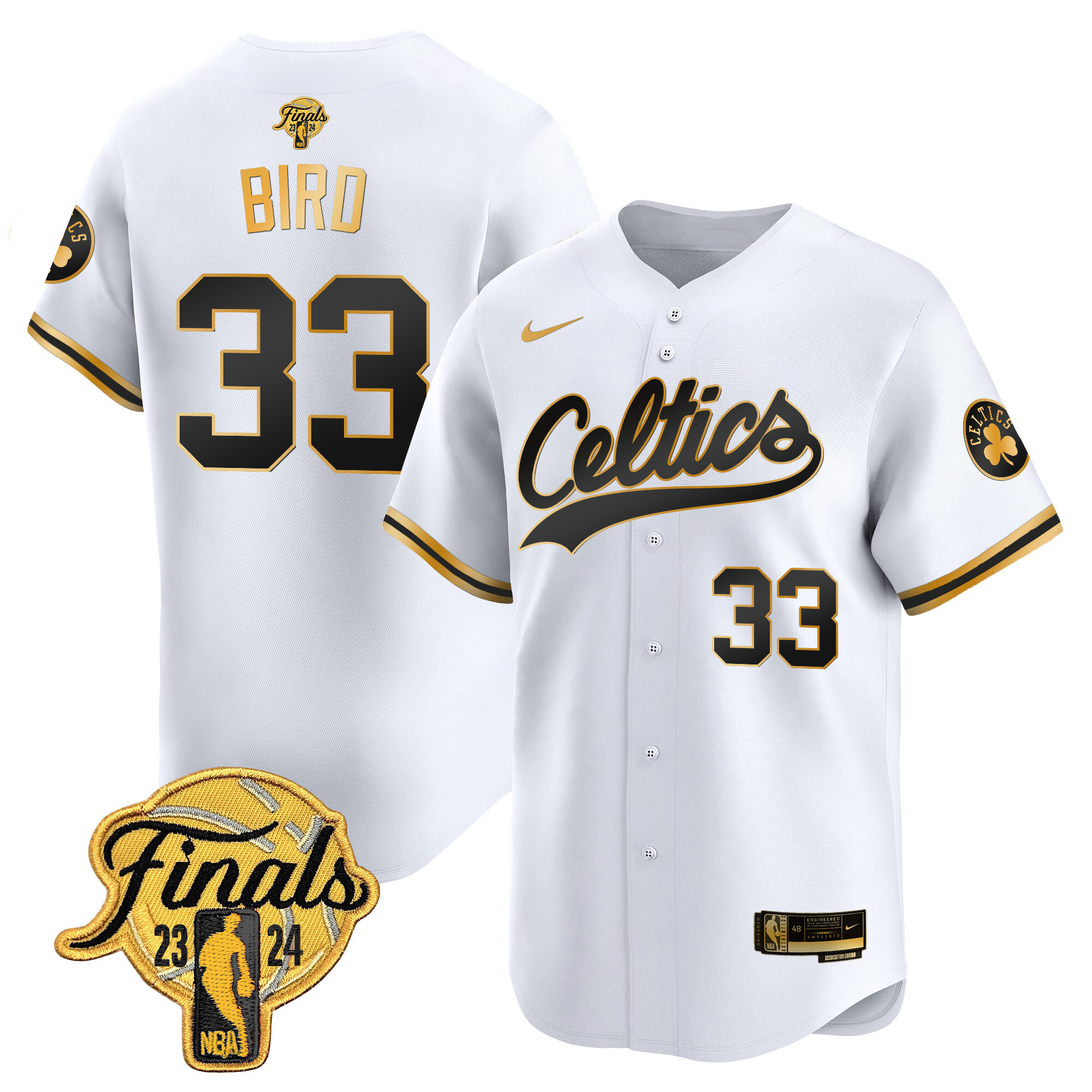 Men's Boston Celtics 2024 Finals Patch Baseball Jersey - All Stitched - Image 6