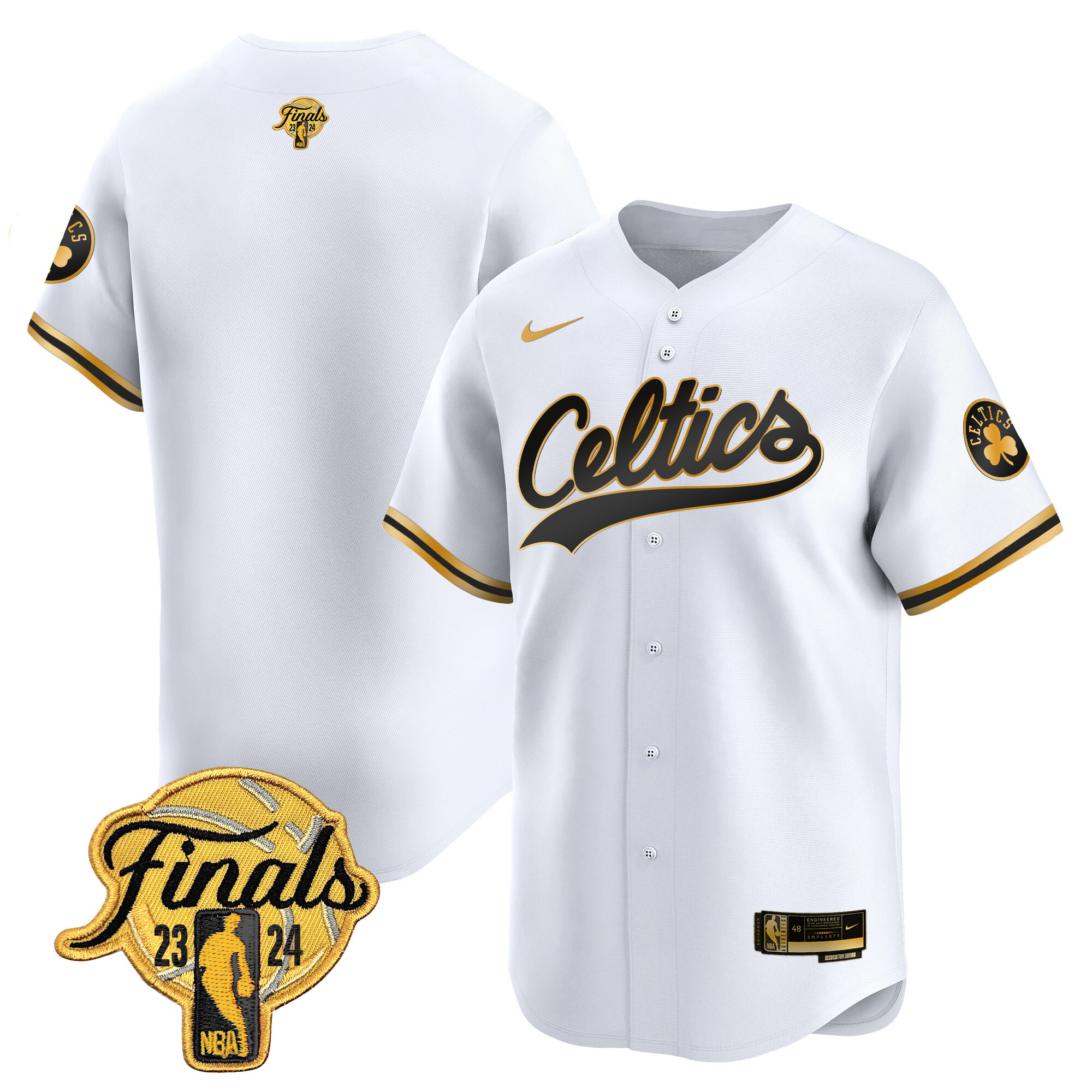 Men's Boston Celtics 2024 Finals Patch Baseball Jersey - All Stitched - Image 7