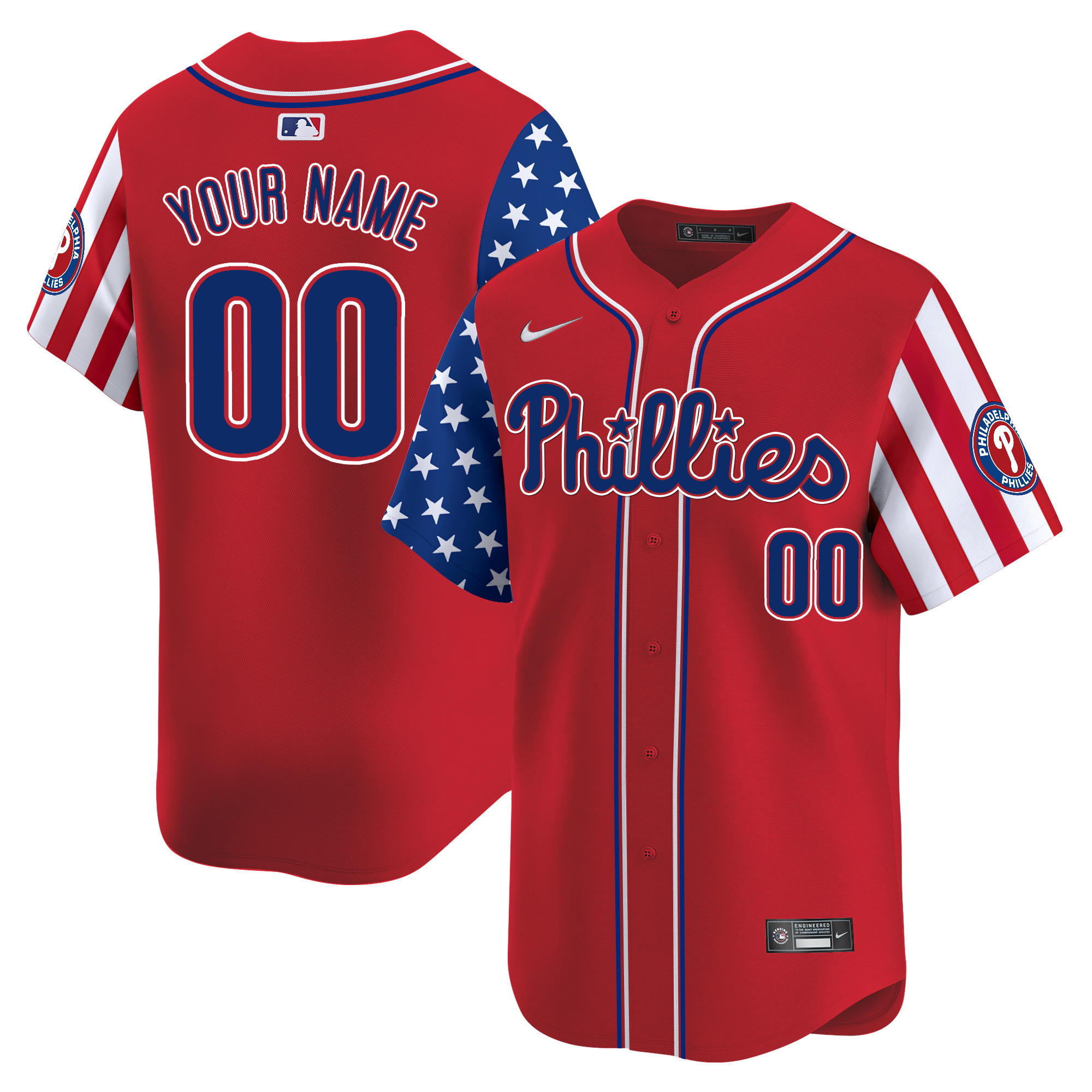 Philadelphia Phillies 2025 Independence Day Vapor Premier Limited Custom Jersey - All Stitched - Image 2