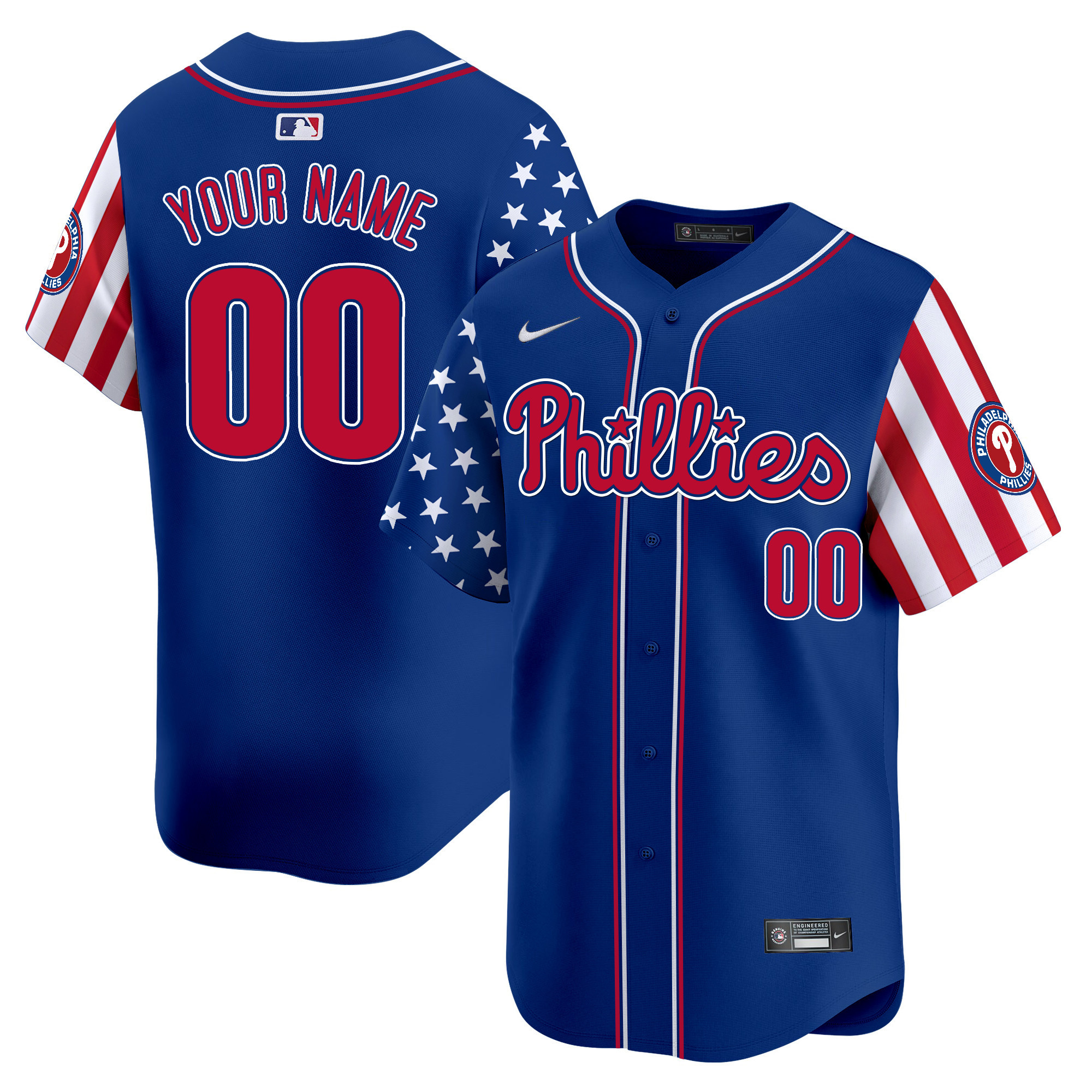 Philadelphia Phillies 2025 Independence Day Vapor Premier Limited Custom Jersey - All Stitched - Image 3