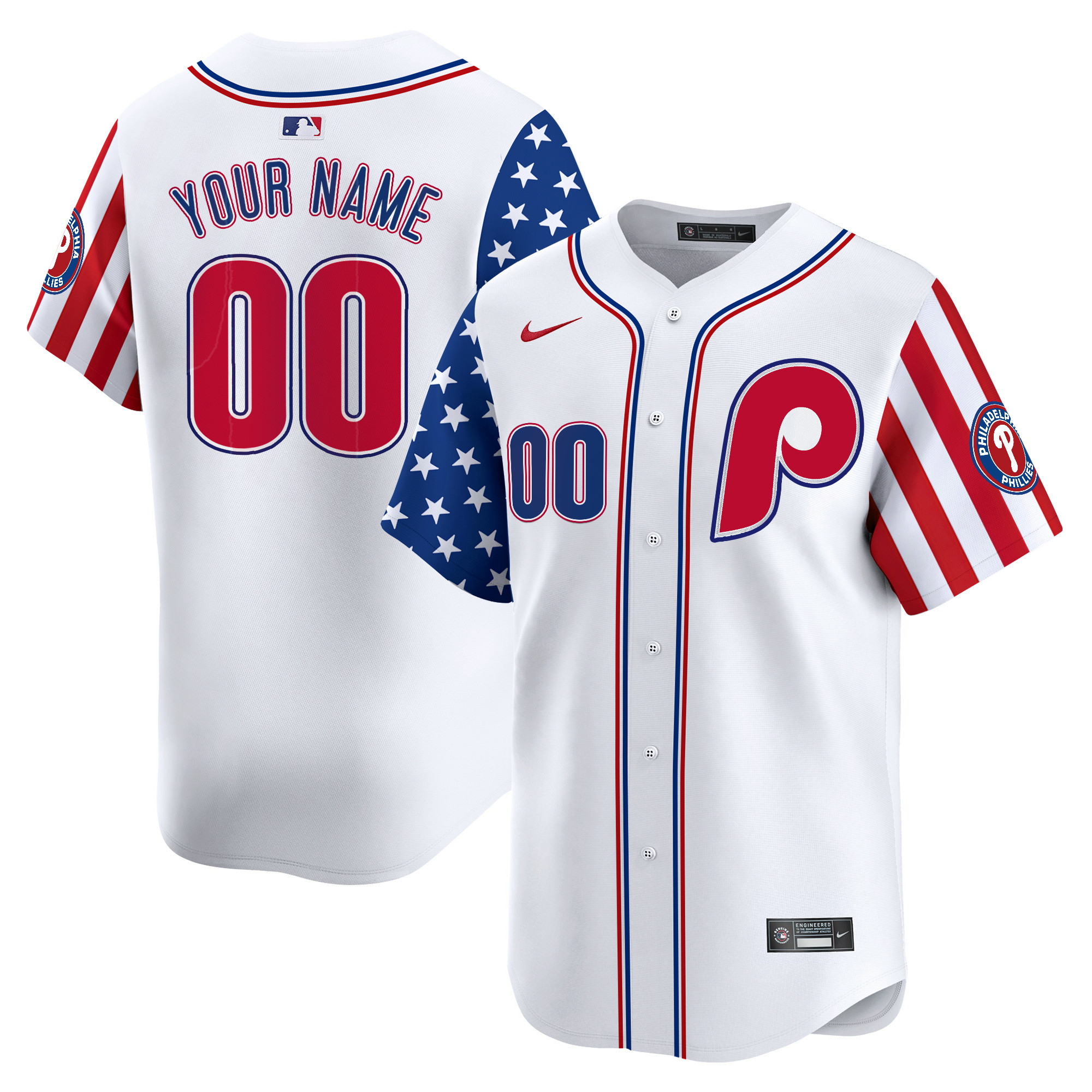 Philadelphia Phillies 2025 Independence Day Vapor Premier Limited Custom Jersey - All Stitched - Image 4
