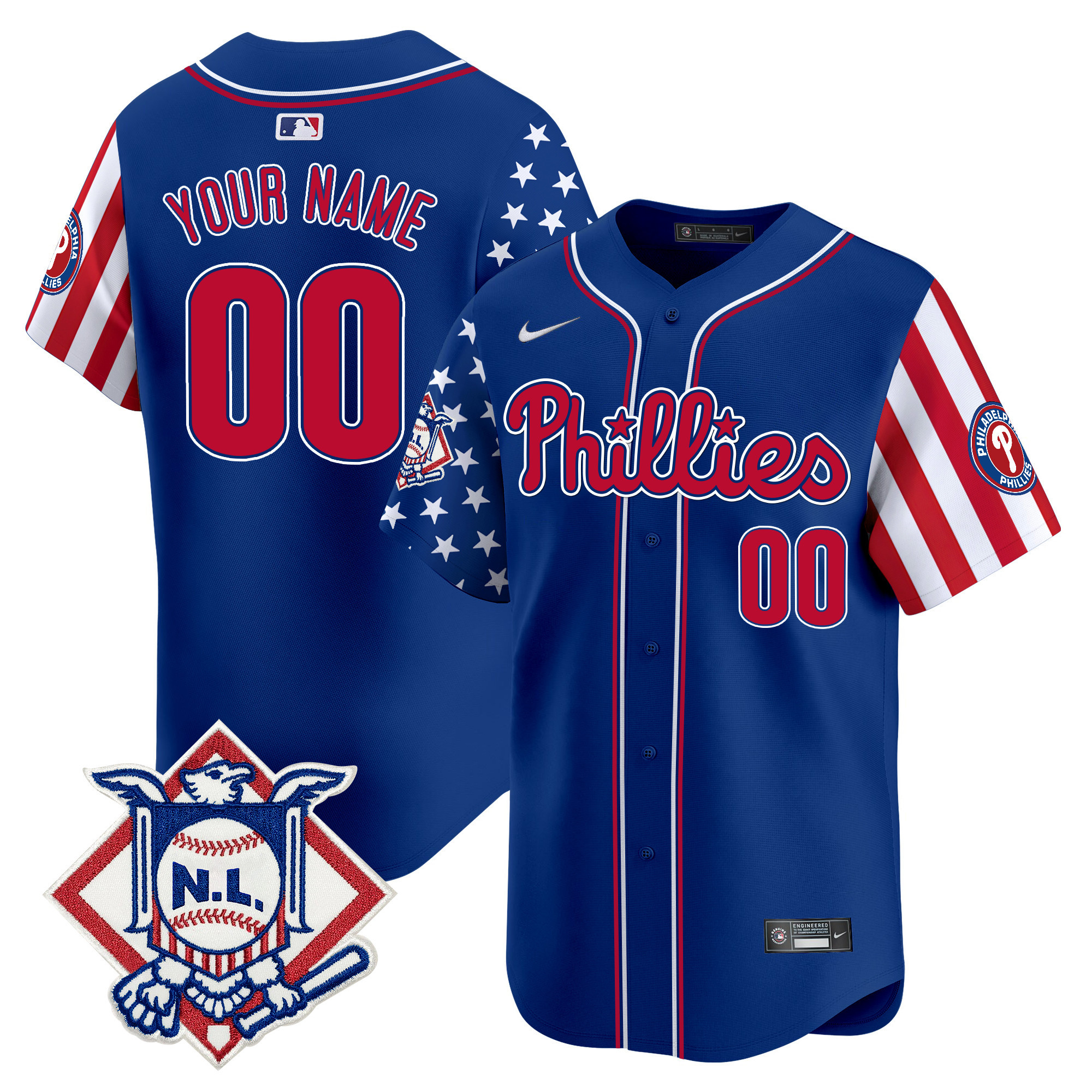 Phillies 2025 Memorial Day Vapor Premier Limited Custom Jersey V2 - All Stitched - Image 3