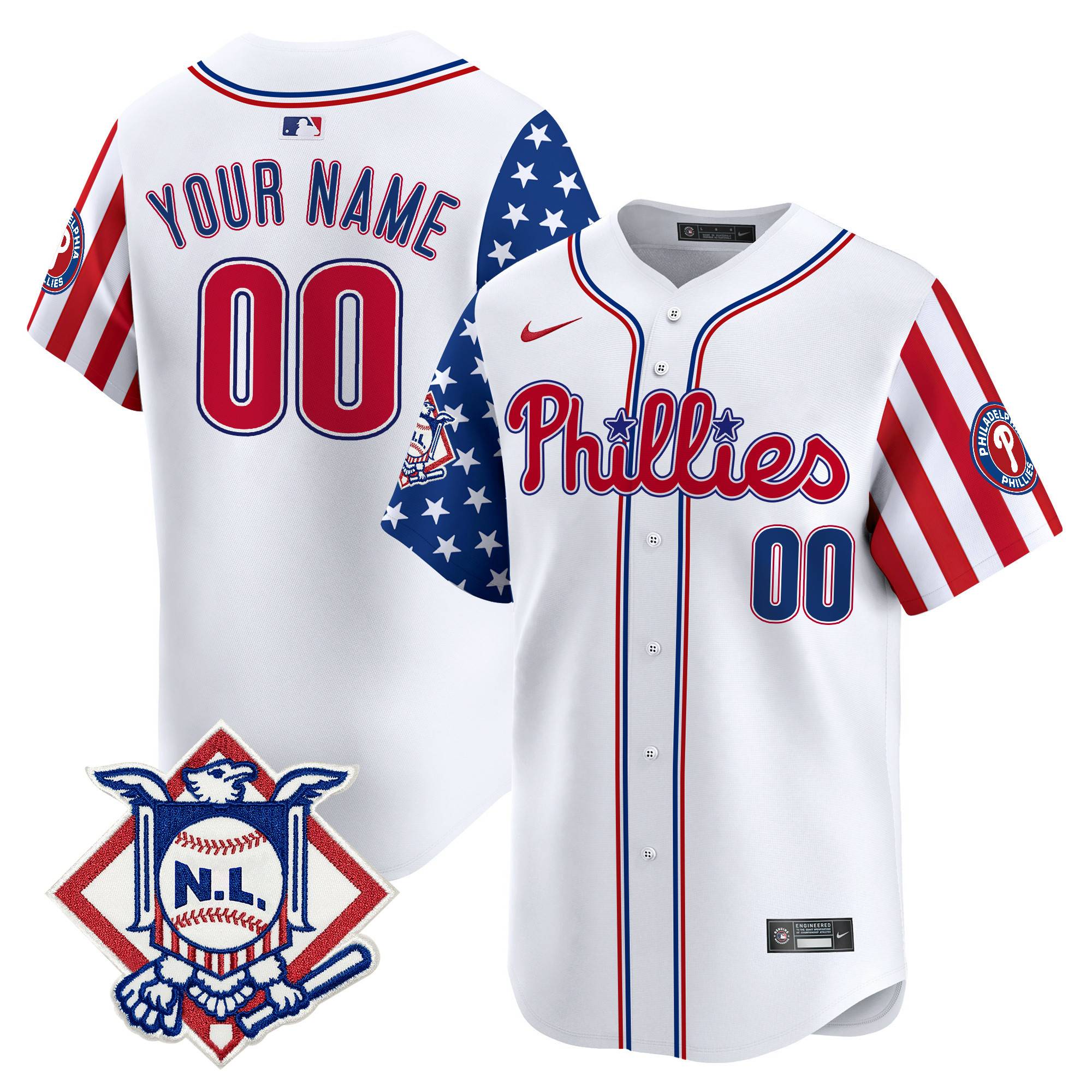 Phillies 2025 Memorial Day Vapor Premier Limited Custom Jersey V2 - All Stitched