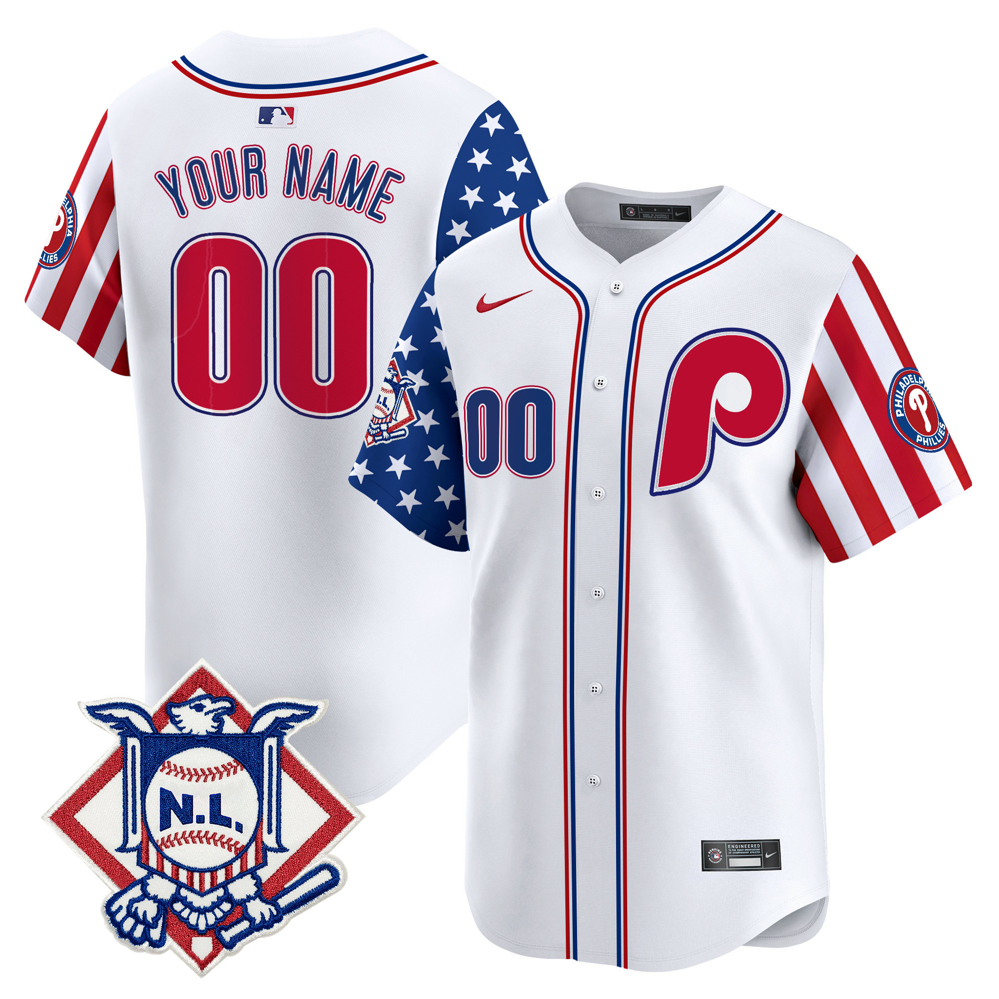 Phillies 2025 Memorial Day Vapor Premier Limited Custom Jersey V2 - All Stitched - Image 4