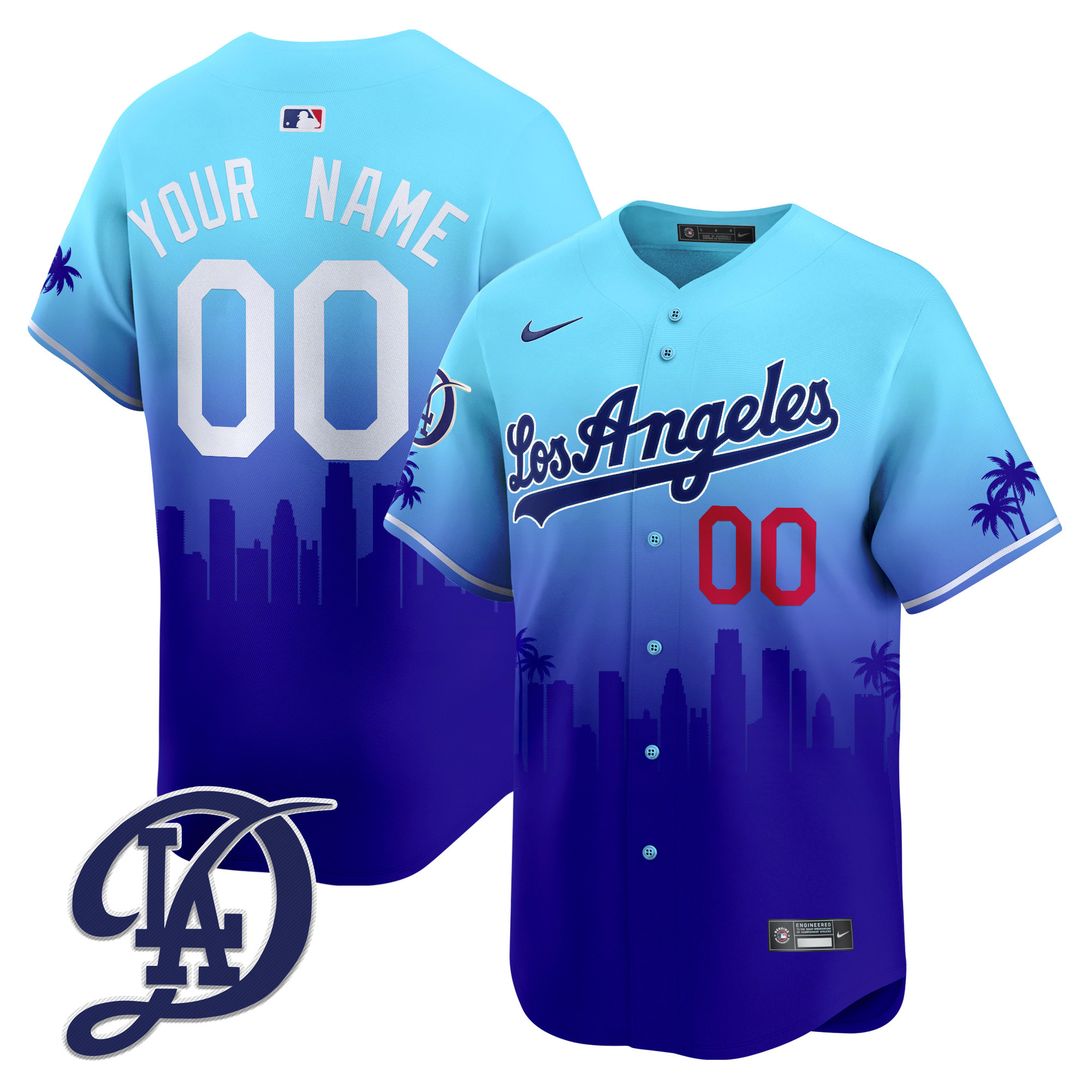 Dodgers 2024 City Connect Vapor Premier Limited Custom Jersey V2 - All Stitched