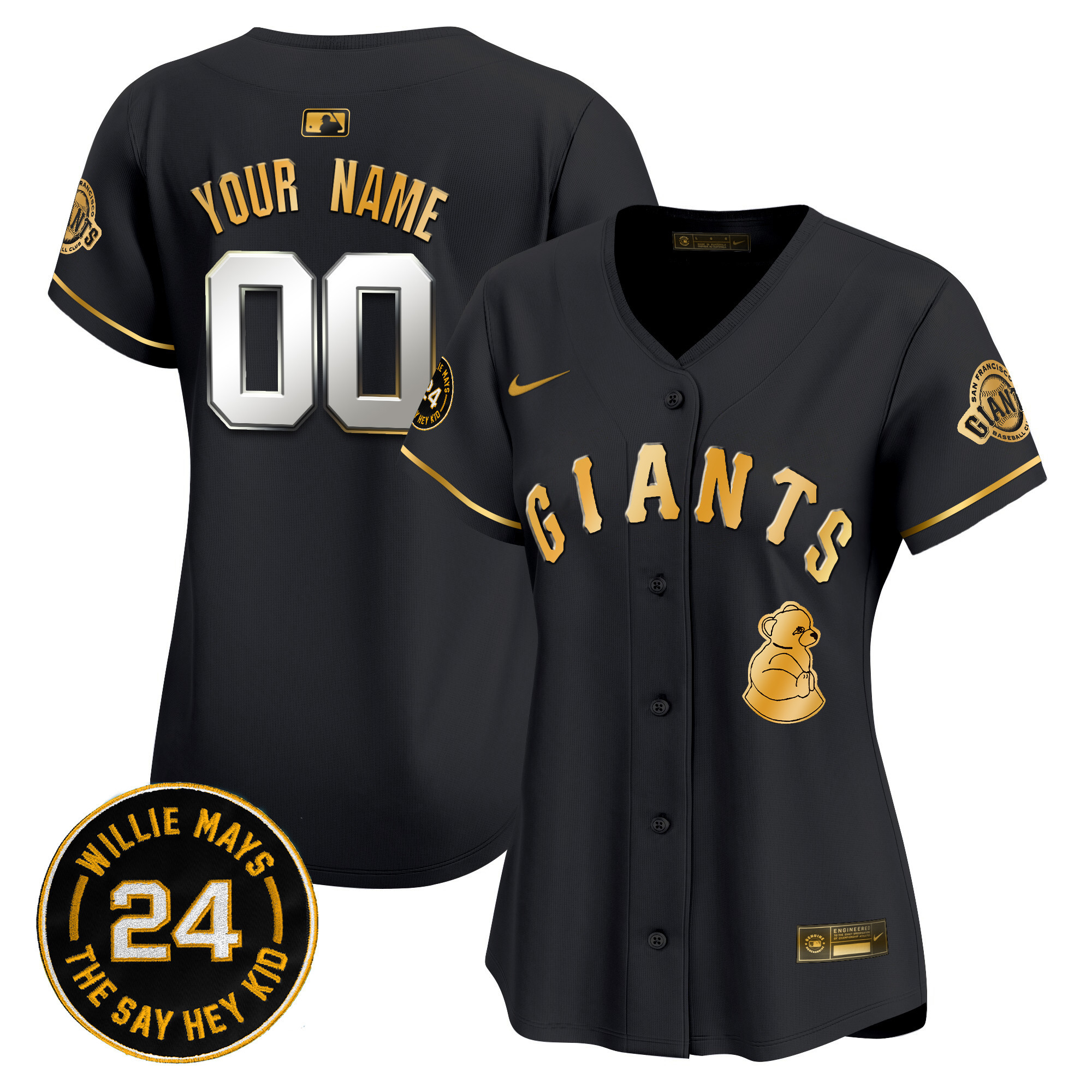 San Francisco Giants 2024 Willie Mays Patch Vapor Premier Limited Custom Jersey V4 - All Stitched - Image 7
