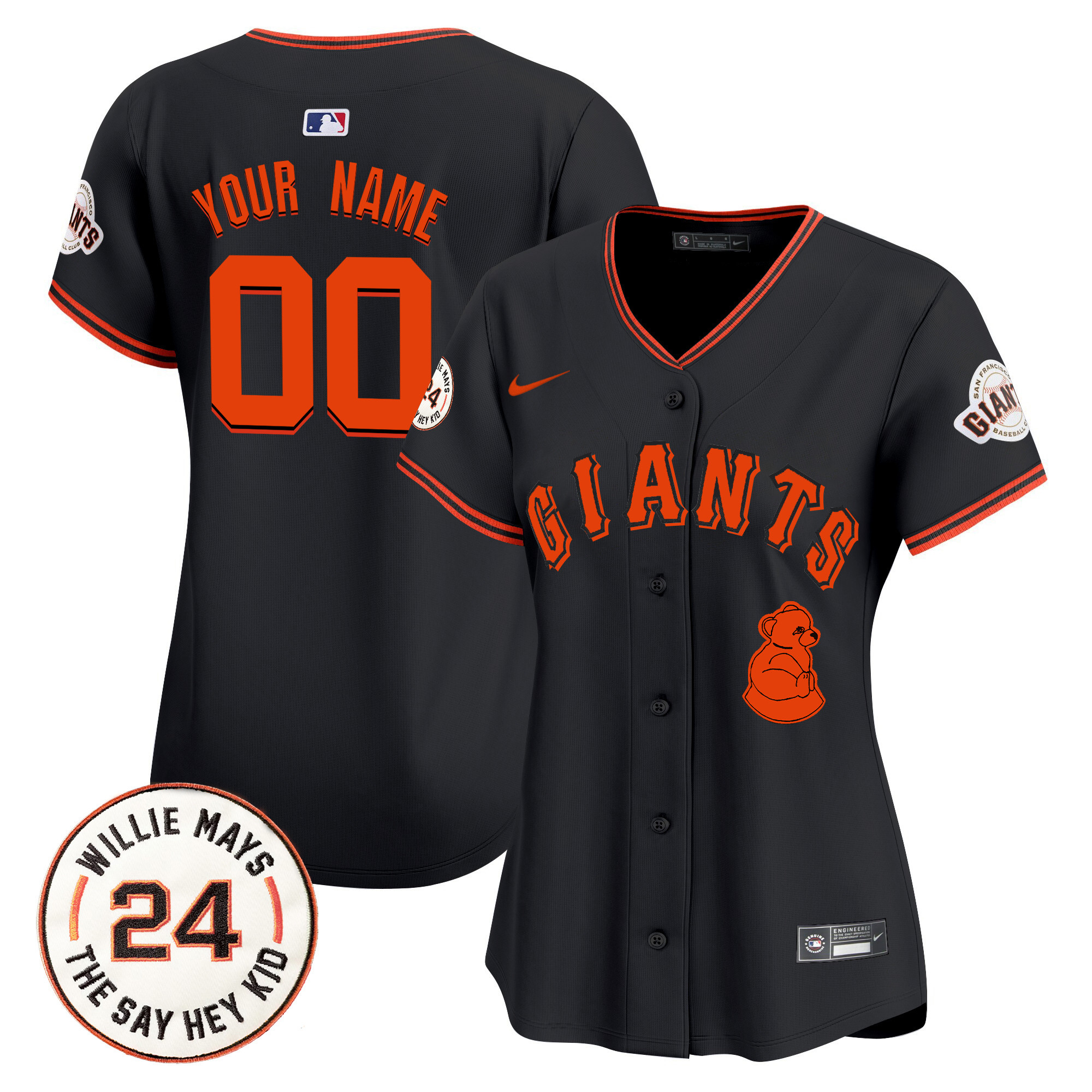 San Francisco Giants 2024 Willie Mays Patch Vapor Premier Limited Custom Jersey V4 - All Stitched - Image 9