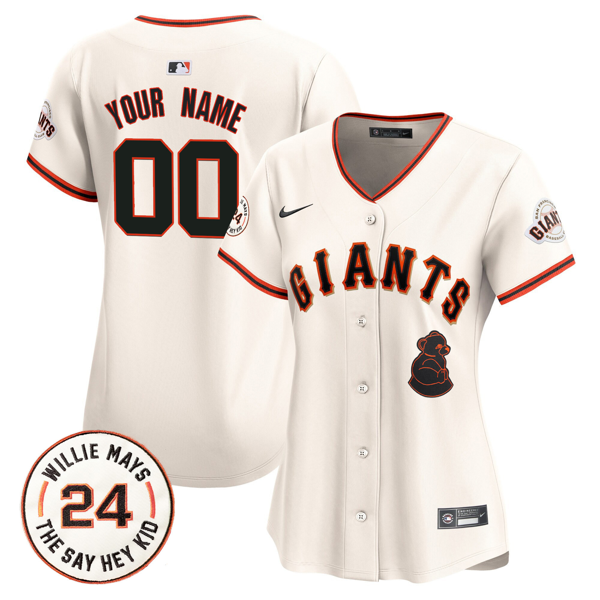 San Francisco Giants 2024 Willie Mays Patch Vapor Premier Limited Custom Jersey V4 - All Stitched - Image 8