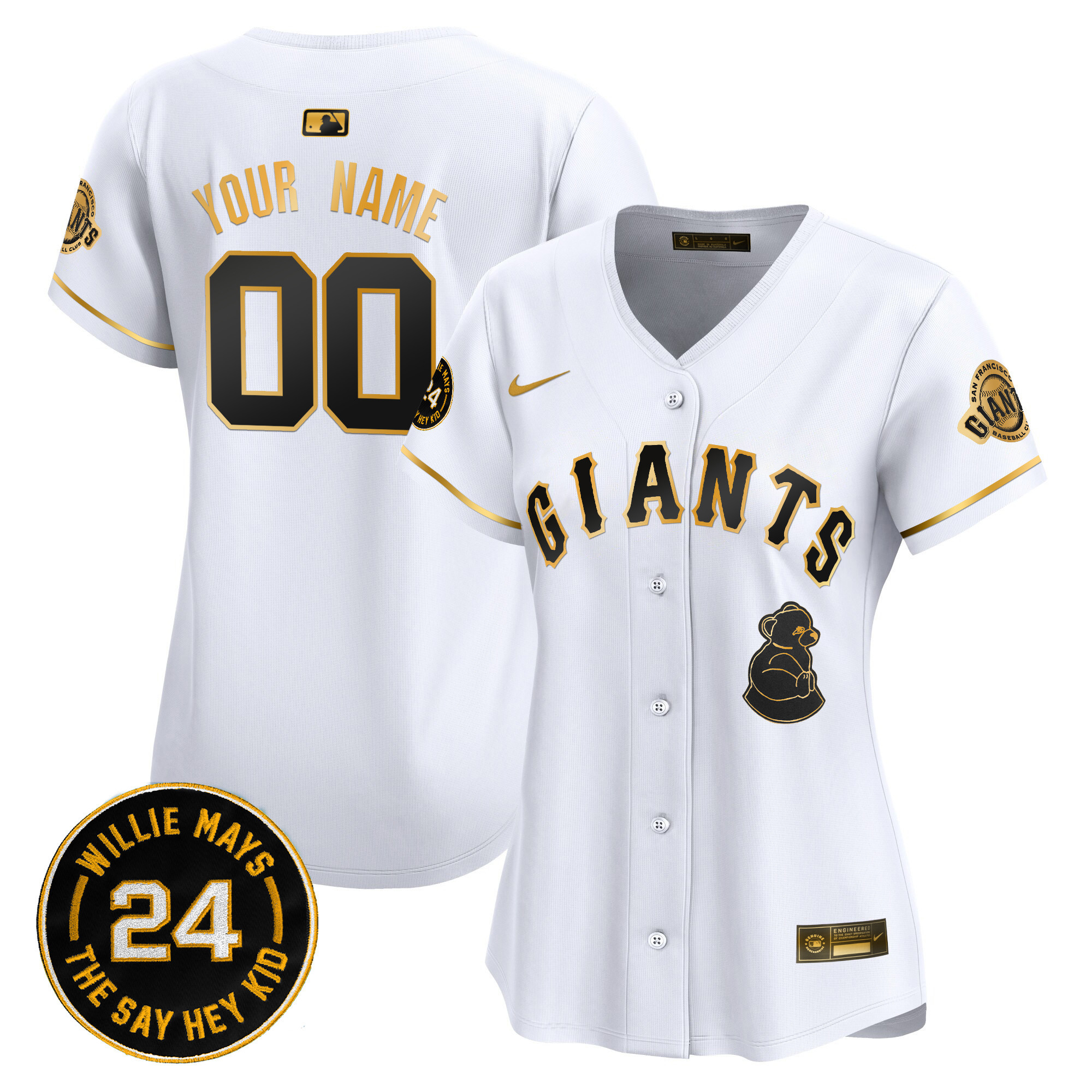 San Francisco Giants 2024 Willie Mays Patch Vapor Premier Limited Custom Jersey V4 - All Stitched - Image 6