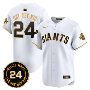 Men's San Francisco Giants 2024 Willie Mays Patch Vapor Premier Limited Jersey V6 - All Stitched
