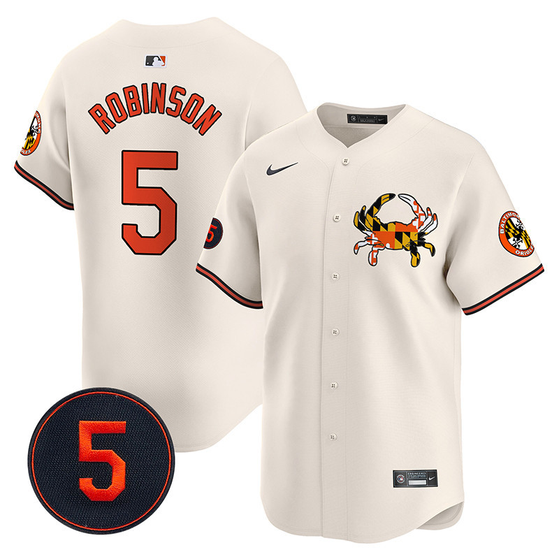 Men’s Baltimore Orioles Robinson Patch Vapor Premier Limited Jersey V3 - All Stitched - Image 2
