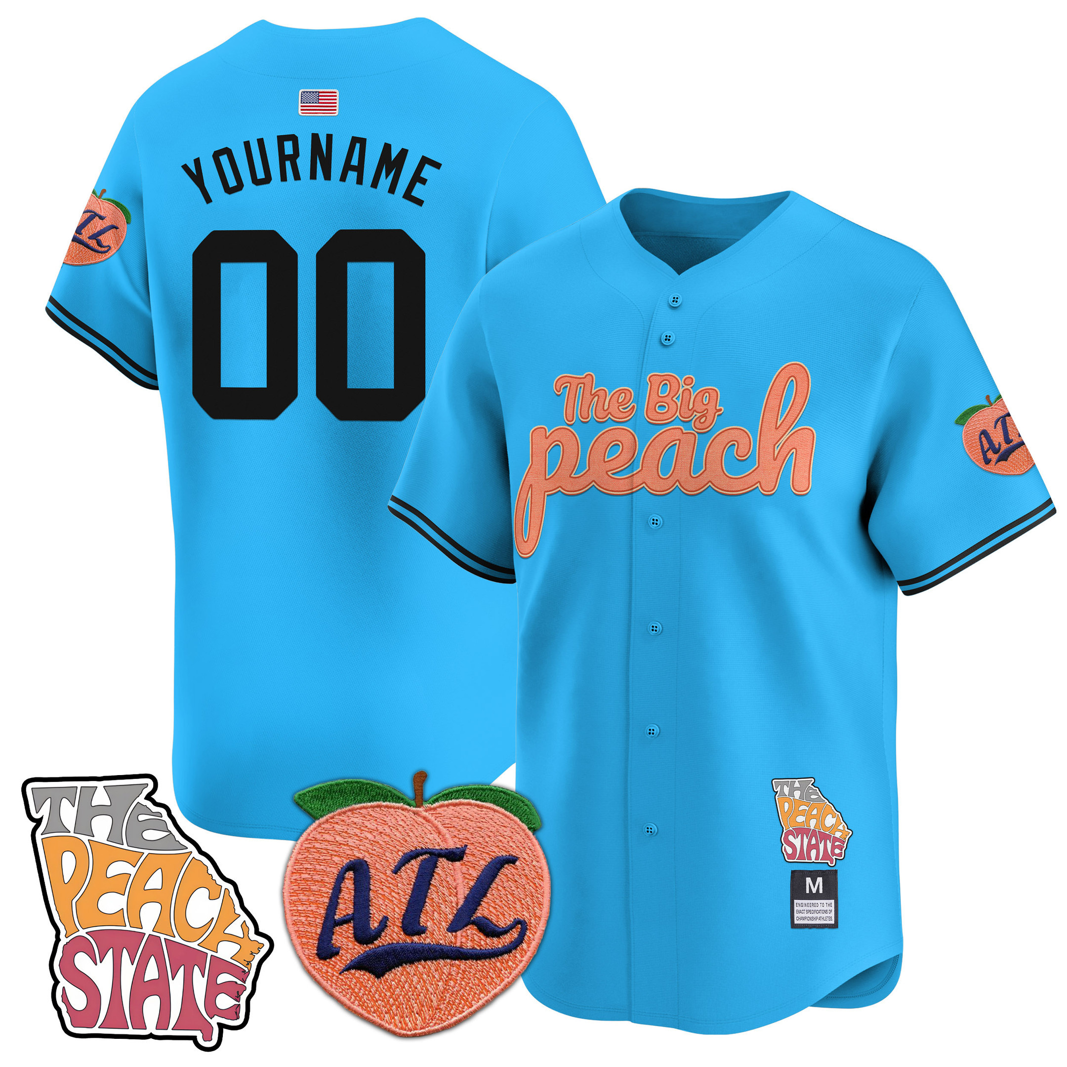 The Big Peach Vapor Premier Limited Jersey - All Stitched - Image 4