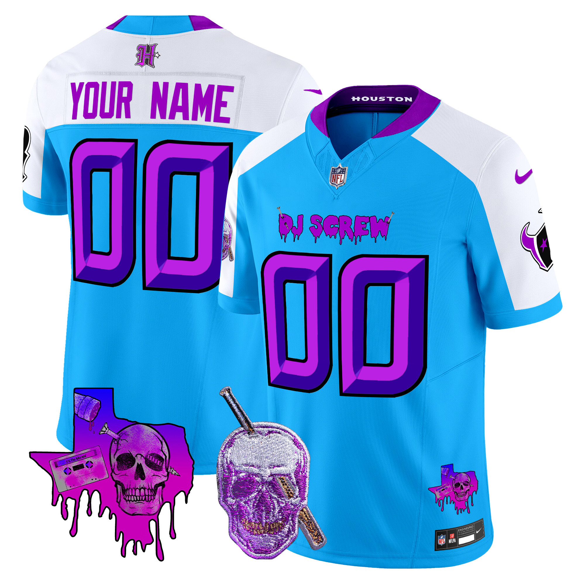 Houston Texans DJ Screw Vapor Limited Custom Jersey - All Stitched - Image 5