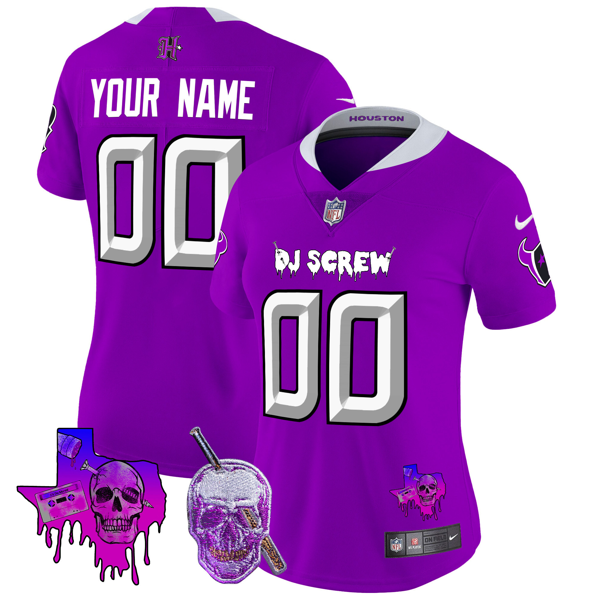 Houston Texans DJ Screw Vapor Limited Custom Jersey - All Stitched - Image 7