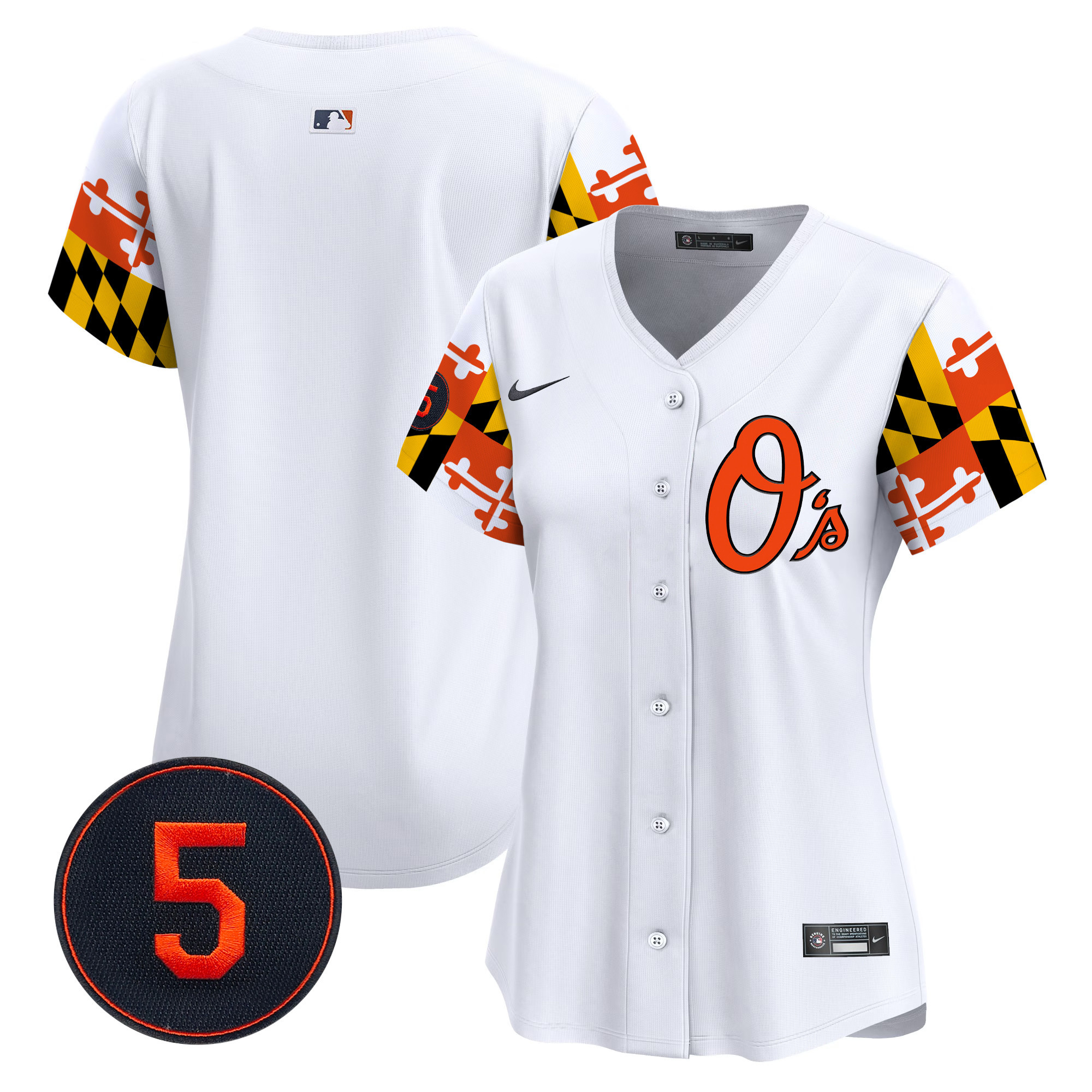 Women’s Baltimore Orioles Robinson Patch Vapor Premier Limited Jersey V5 - All Stitched - Image 16