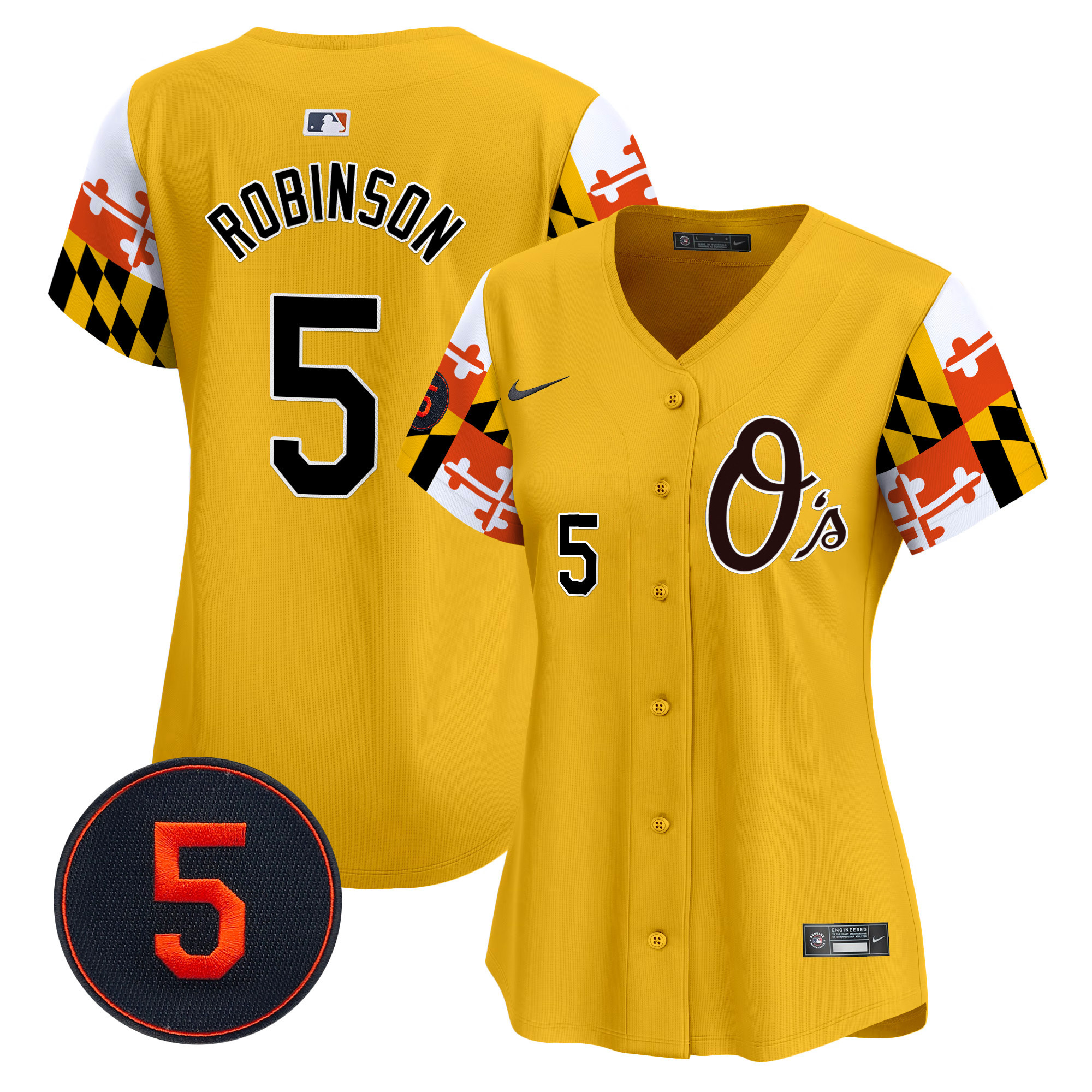 Women’s Baltimore Orioles Robinson Patch Vapor Premier Limited Jersey V5 - All Stitched - Image 42