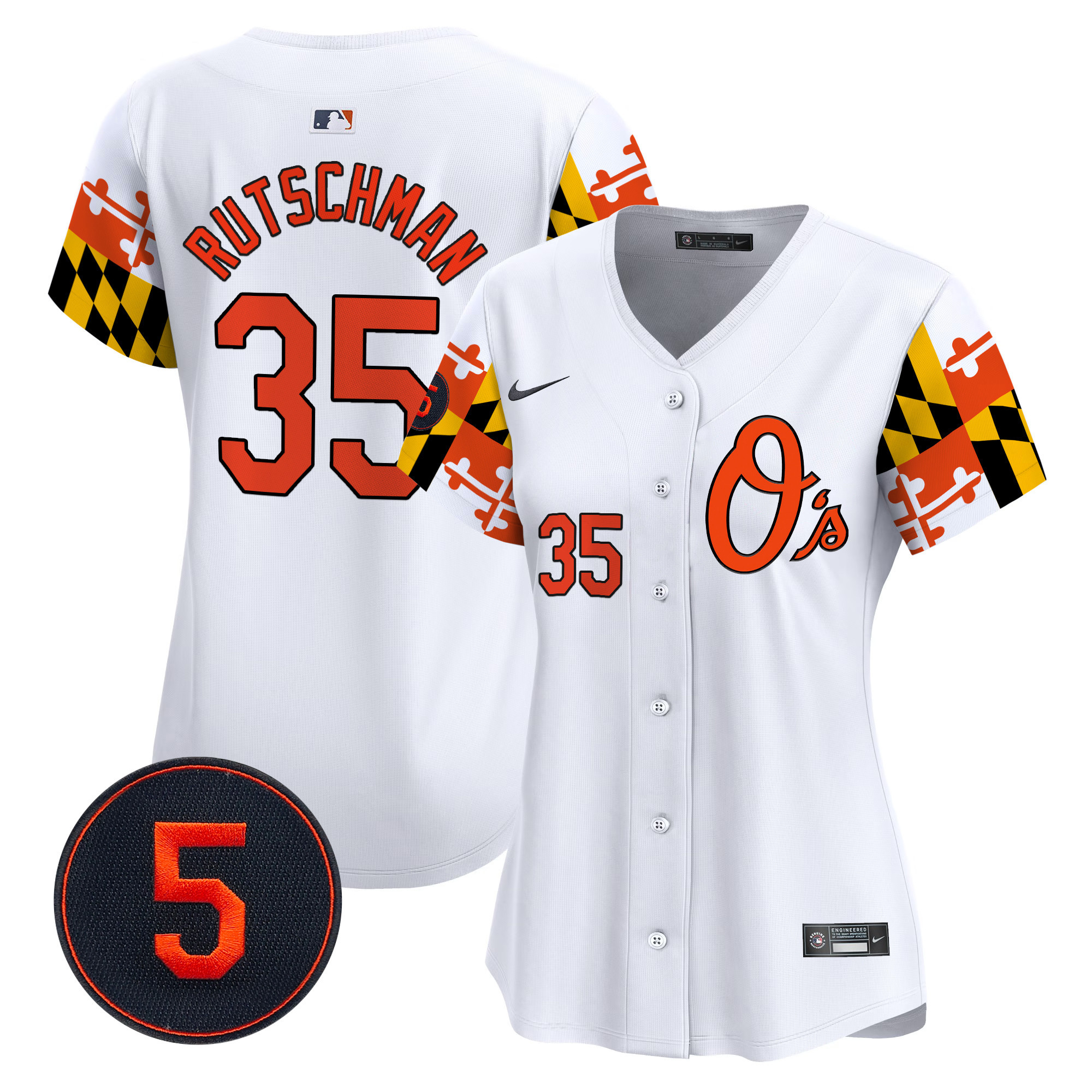 Women’s Baltimore Orioles Robinson Patch Vapor Premier Limited Jersey V5 - All Stitched - Image 9