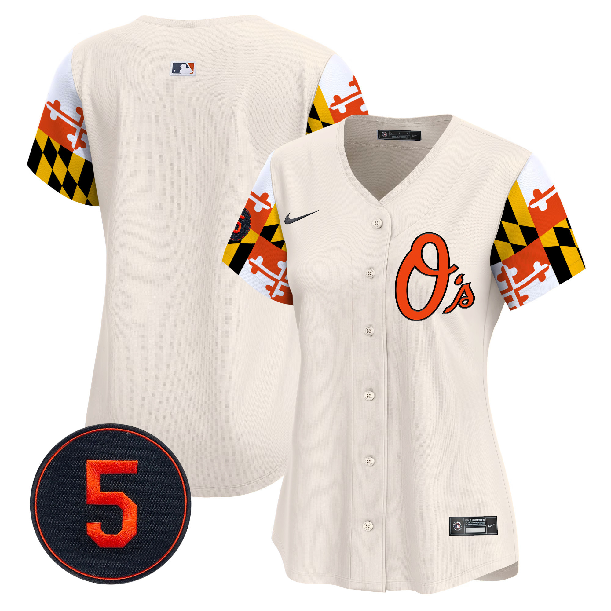 Women’s Baltimore Orioles Robinson Patch Vapor Premier Limited Jersey V5 - All Stitched - Image 8