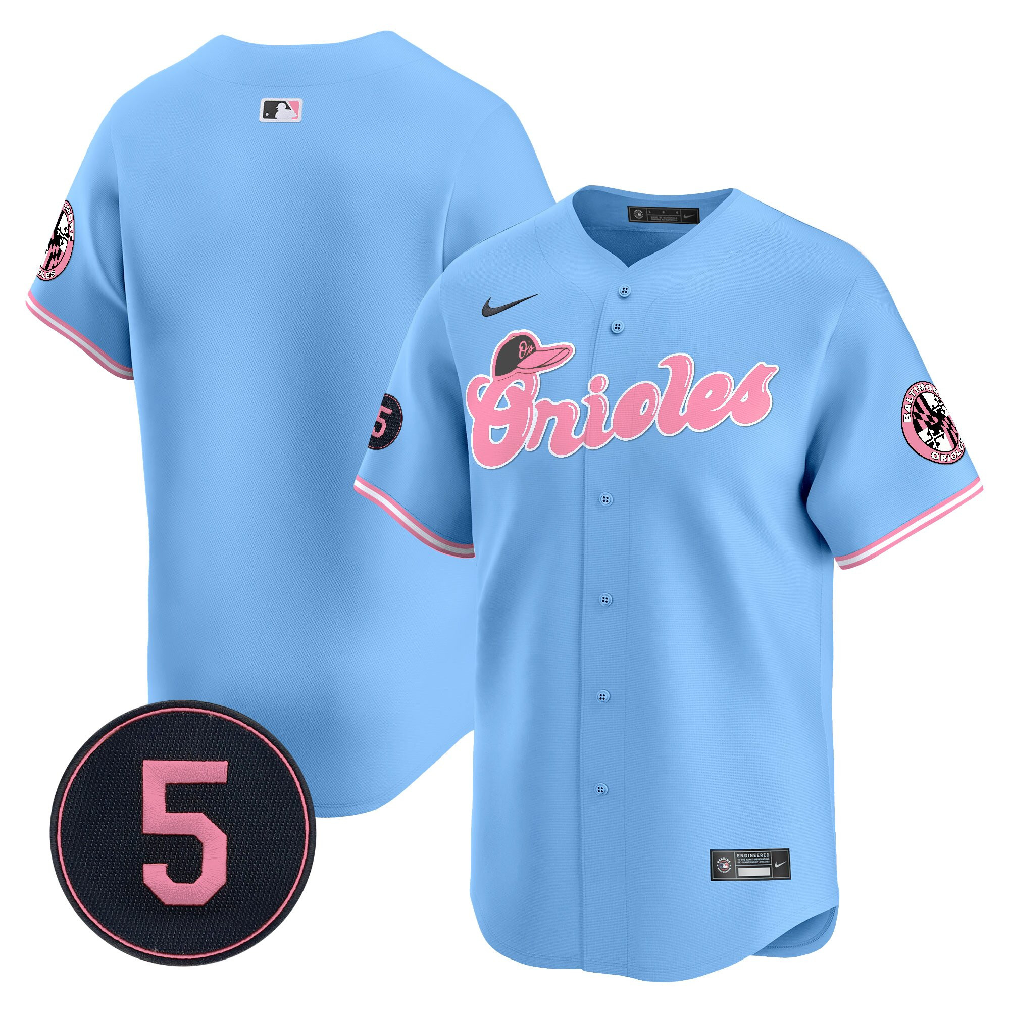 Unisex Baltimore Orioles Pastel Style Robinson Patch Vapor Premier Limited Jersey - All Stitched - Image 8