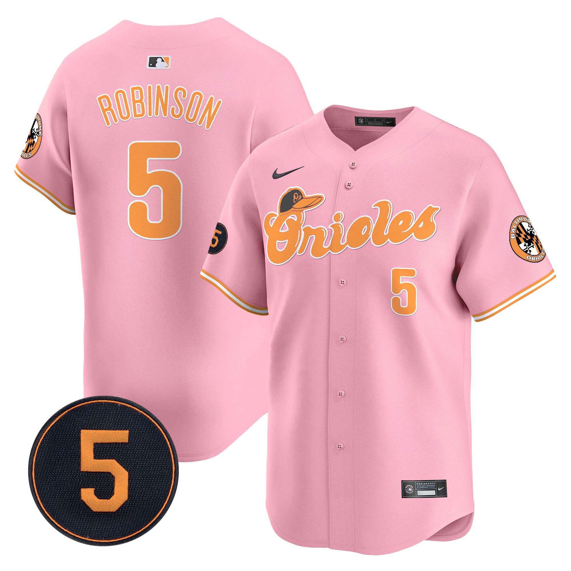 Unisex Baltimore Orioles Pastel Style Robinson Patch Vapor Premier Limited Jersey - All Stitched - Image 10