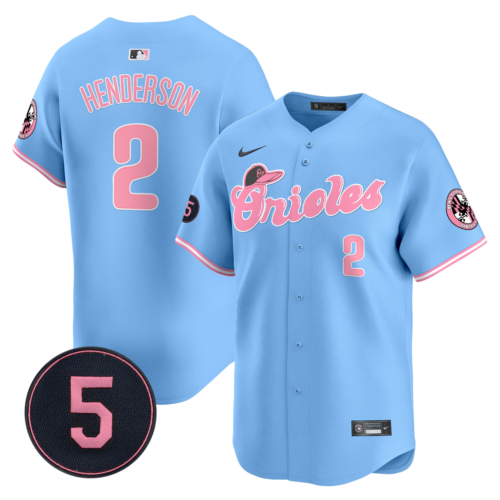 Unisex Baltimore Orioles Pastel Style Robinson Patch Vapor Premier Limited Jersey - All Stitched - Image 7