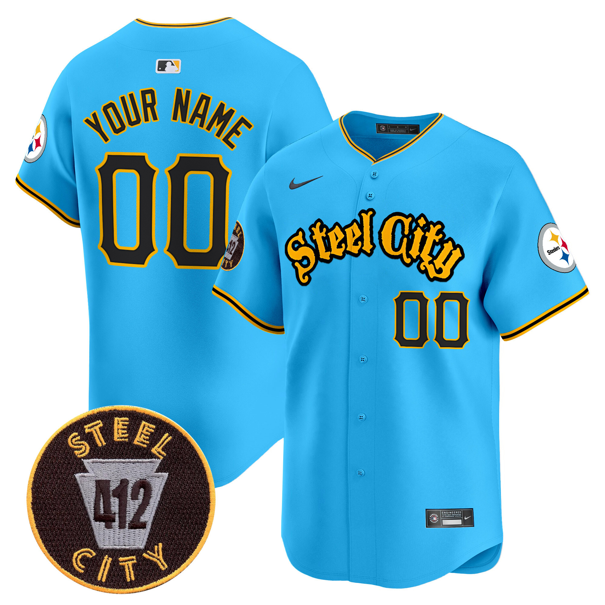 Steelers 412 Patch Vapor Premier Limited Custom Jersey - All Stitched - Image 5