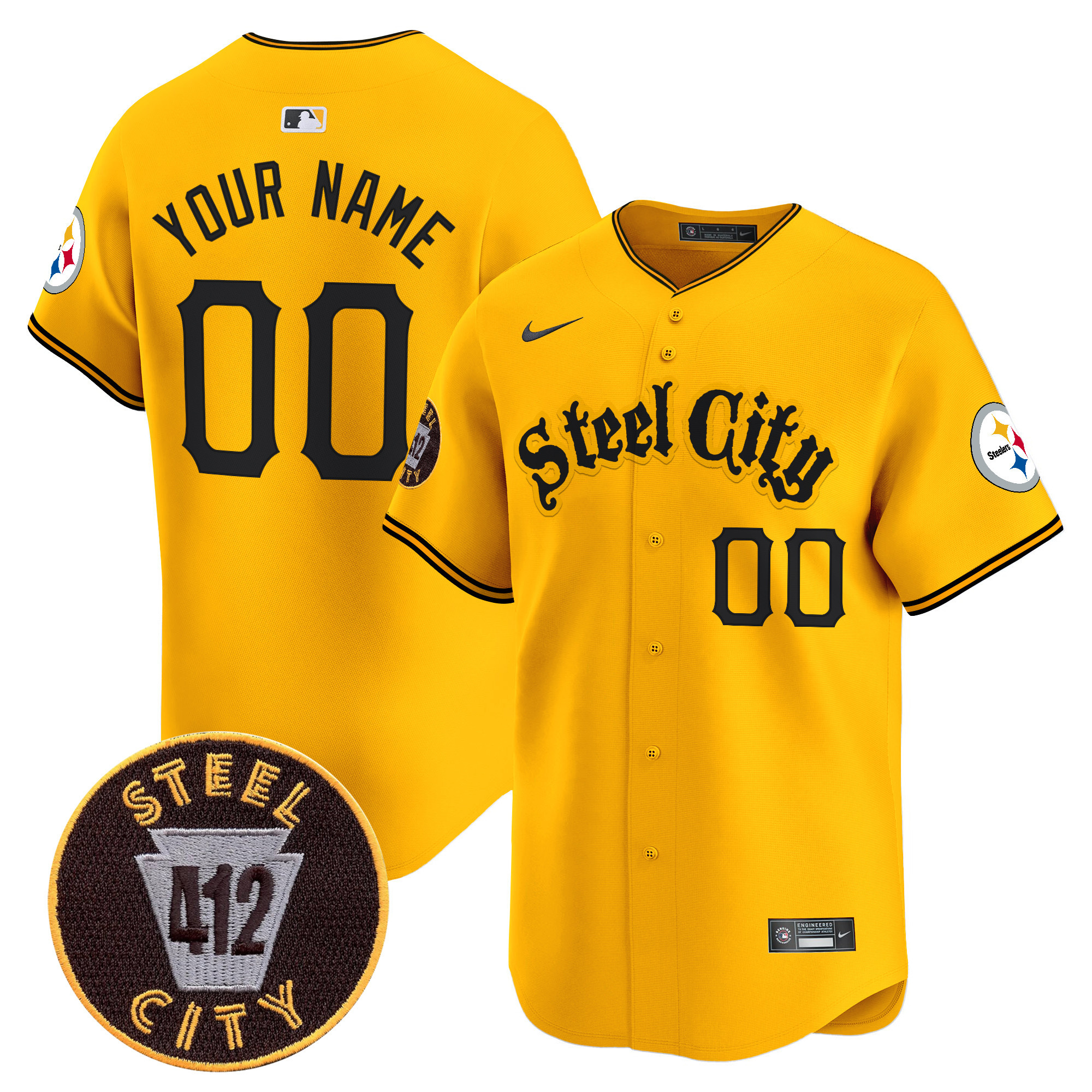 Steelers 412 Patch Vapor Premier Limited Custom Jersey - All Stitched - Image 4