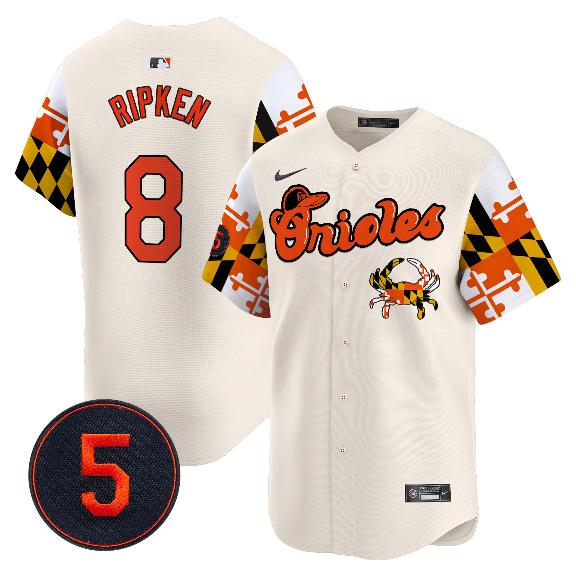 Men’s Baltimore Orioles Robinson Patch Vapor Premier Limited Jersey V7 - All Stitched - Image 6