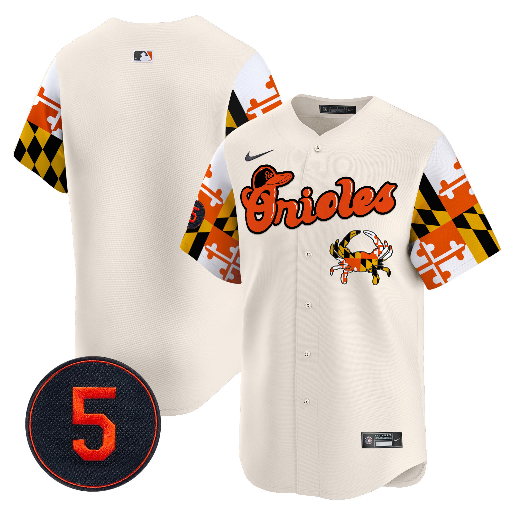 Men’s Baltimore Orioles Robinson Patch Vapor Premier Limited Jersey V7 - All Stitched - Image 8
